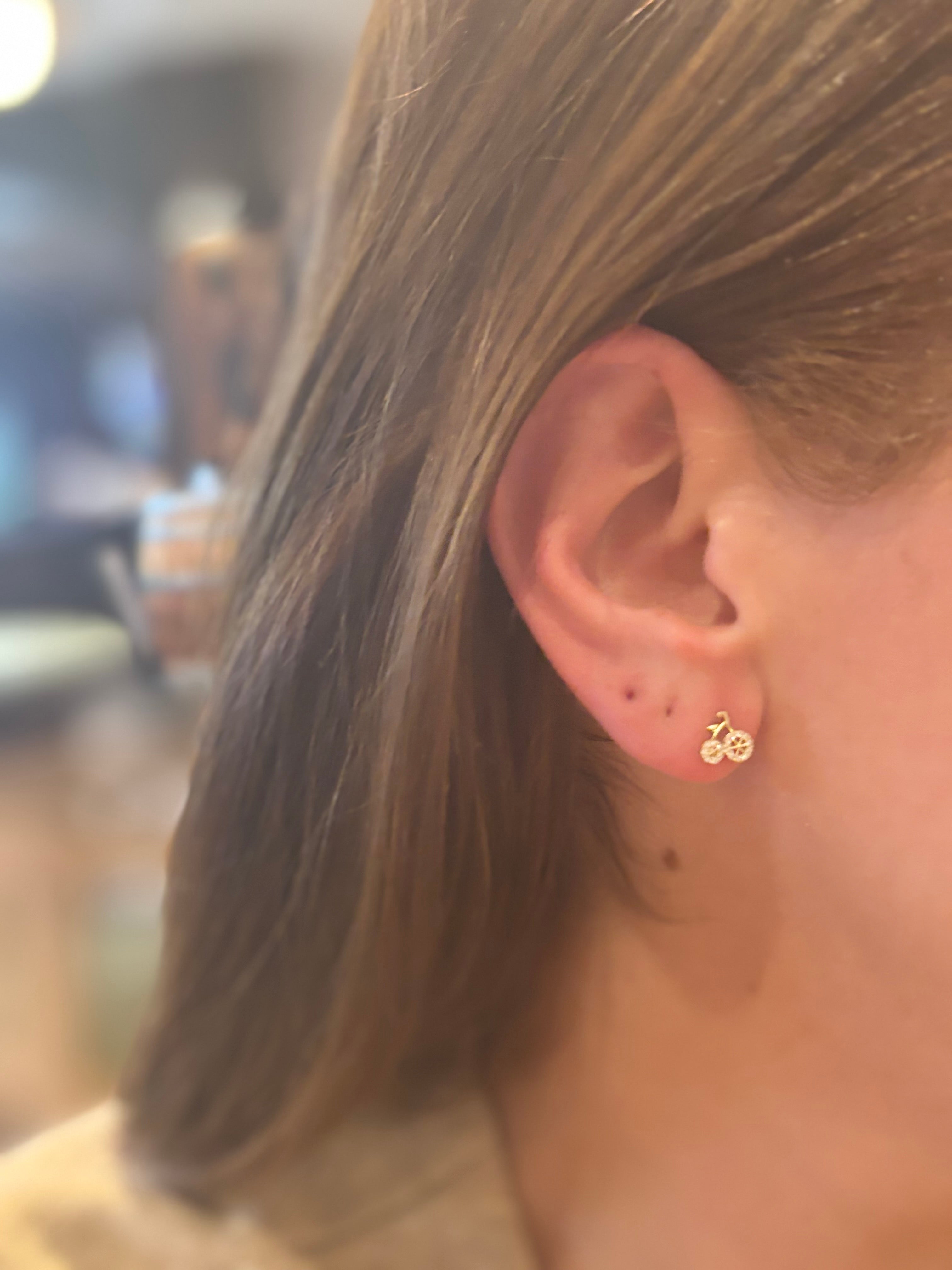 Micaela Solid Gold Dazzling Bicycle Studs - Caesar Loves Ava