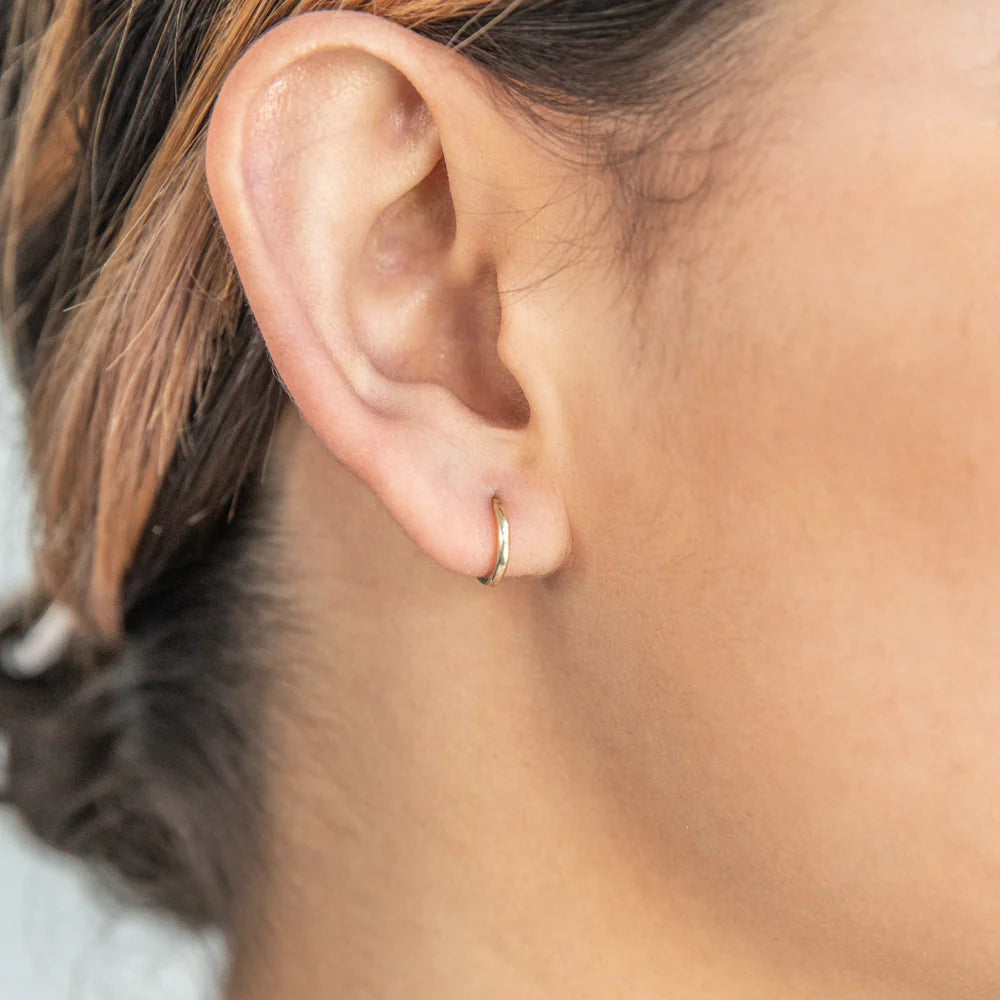 Simple 8mm Sleepers - Sterling Silver, Yellow Gold Plated and Solid Gold - Caesar Loves Ava