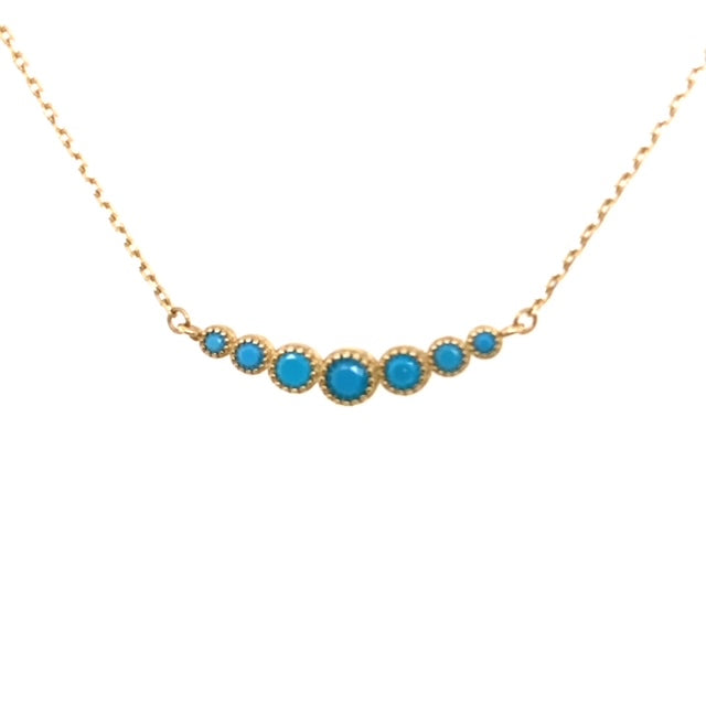 Totti Genuine Turquoise Necklace with Solid Gold Chain - Caesar Loves Ava