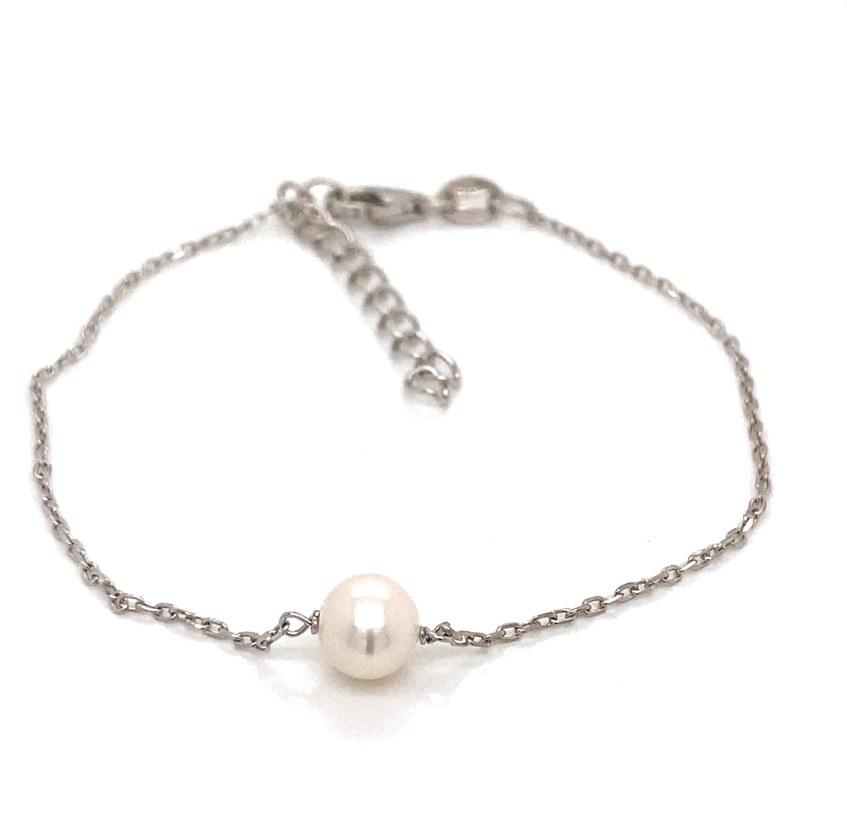 Maeve Sterling Silver and Single Freshwater Pearl Bracelet - Caesar Loves Ava