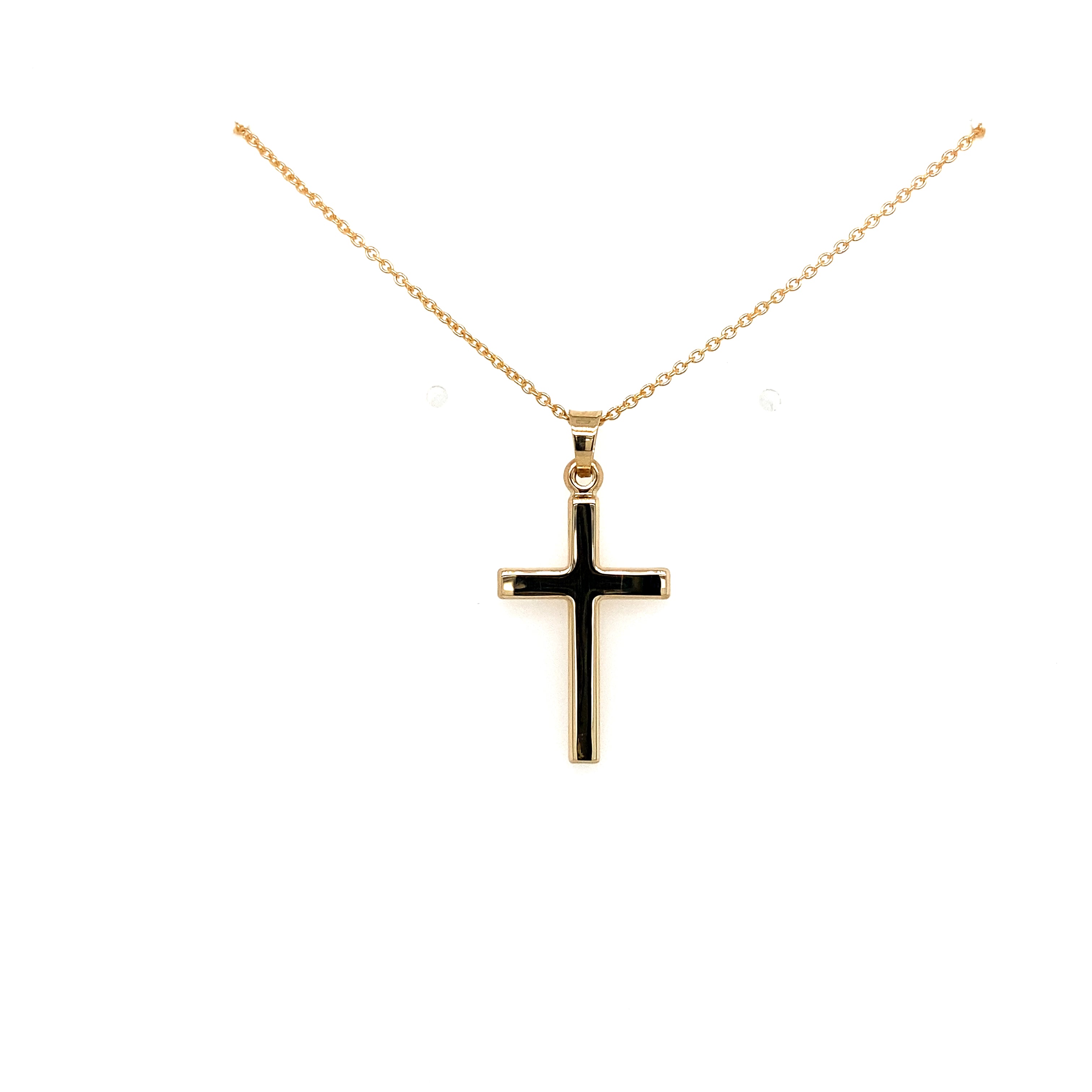 Blair Solid Yellow Gold Plain Cross - Caesar Loves Ava