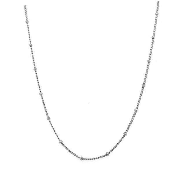 Bea Italian Solid Gold Curb and Ball Chain - 42cm - Caesar Loves Ava