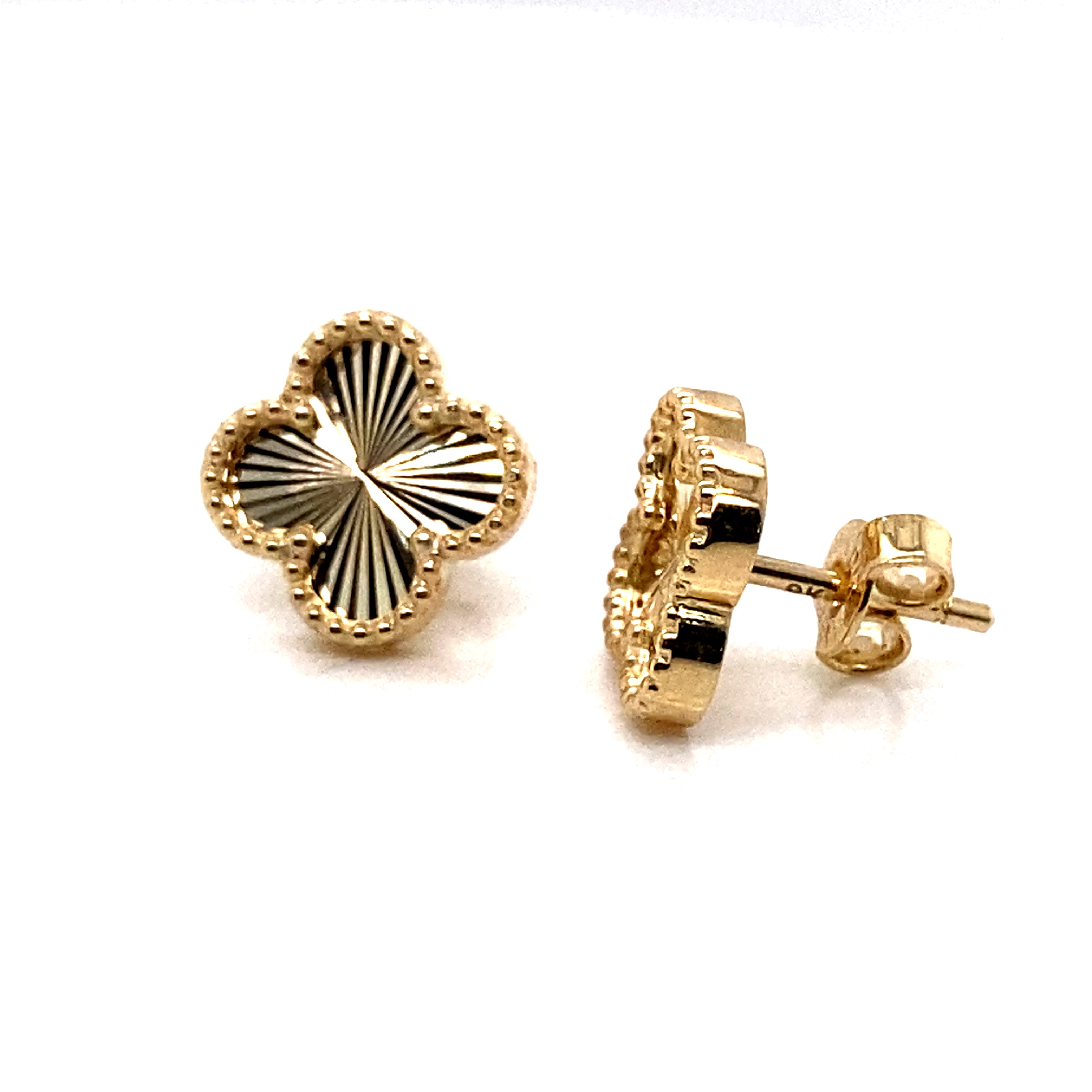 Rosalyn Solid Gold Clover Stud Earrings - Caesar Loves Ava