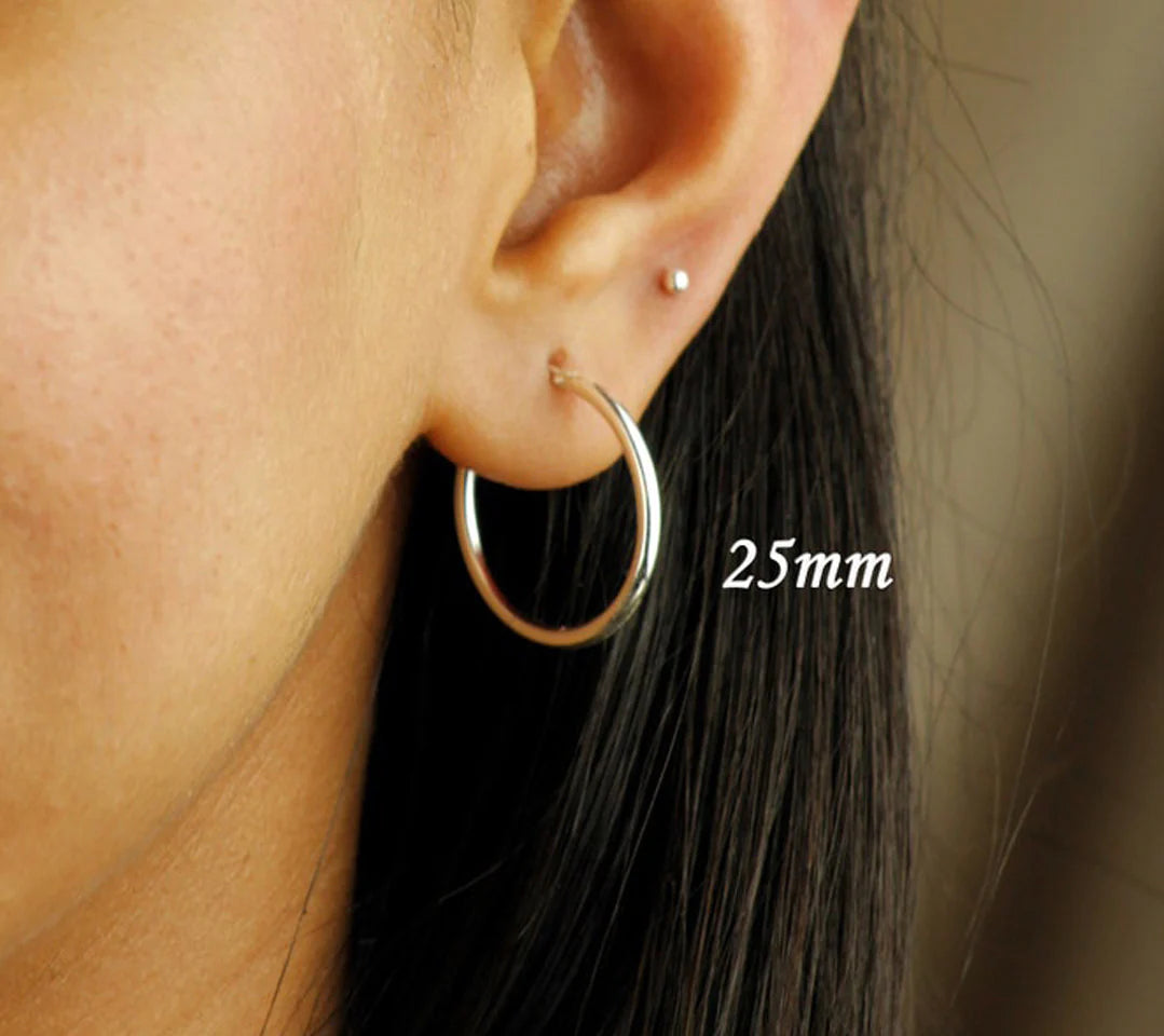 Marnie Gold Plated Silver Tube Hoop Earrings - Caesar Loves Ava