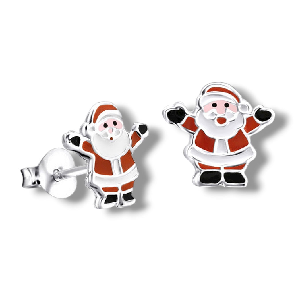 Jolly Santa Enamel Stud Earrings
