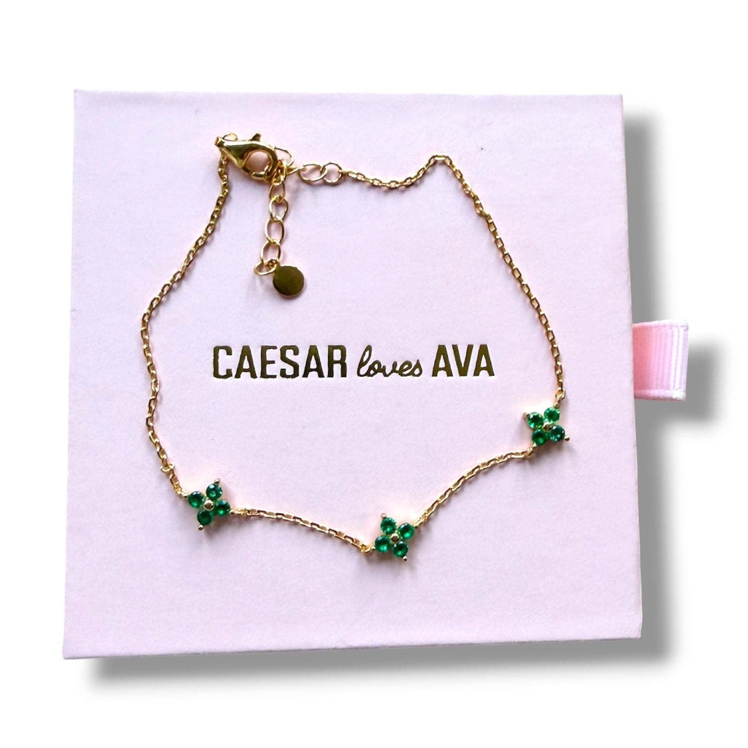Vivi Sterling silver and dazzling green floral bracelet