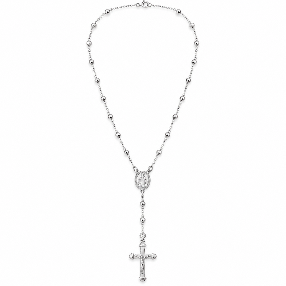 Noel Sterling Silver Rosary Necklace
