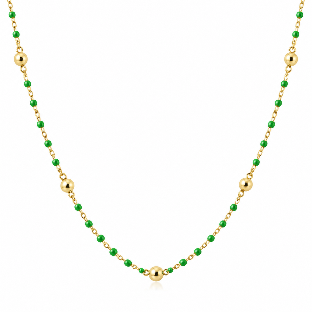Odelia Gold Plated Silver and Enamel Beaded Necklace