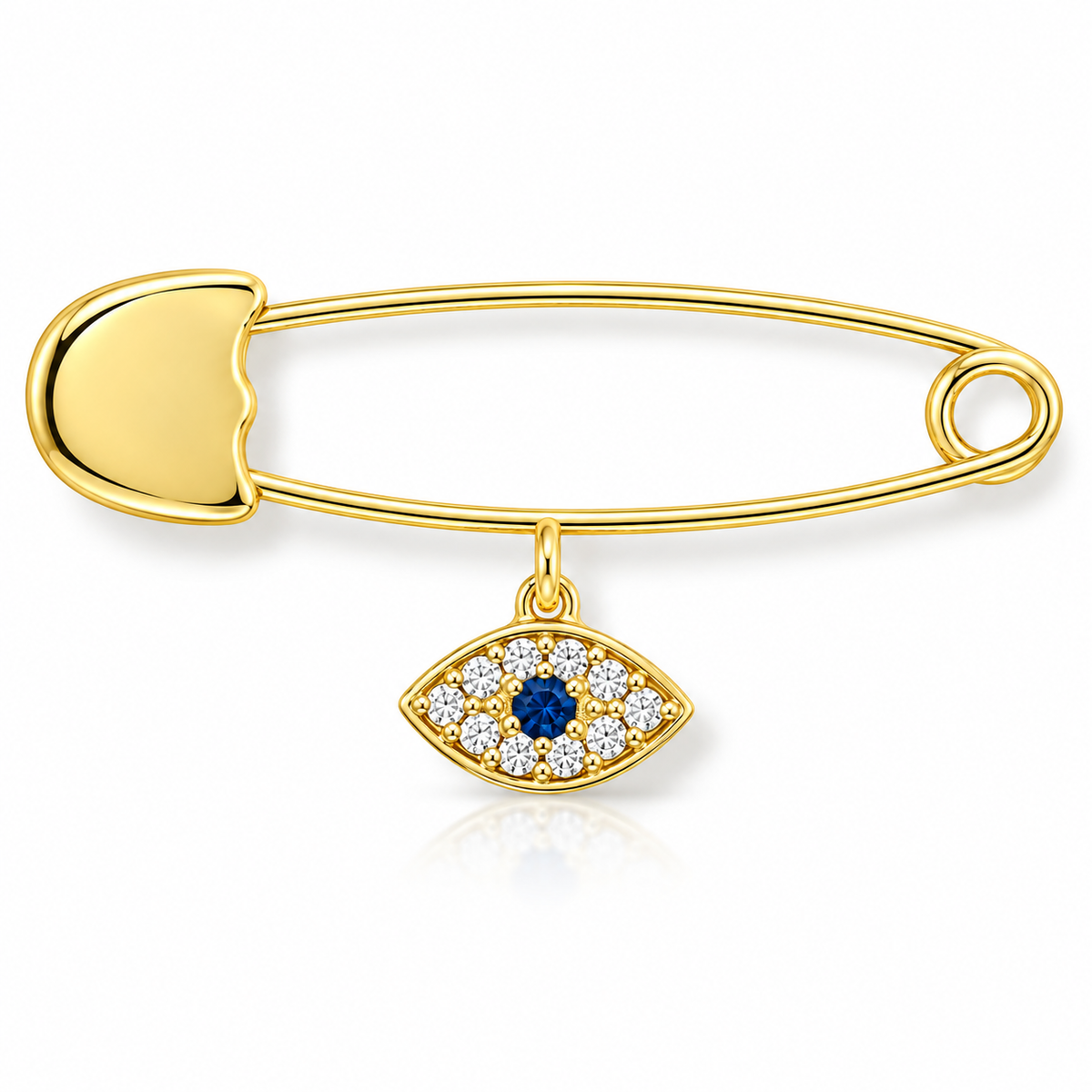 Seb solid gold and cubic zirconia evil eye baby charm
