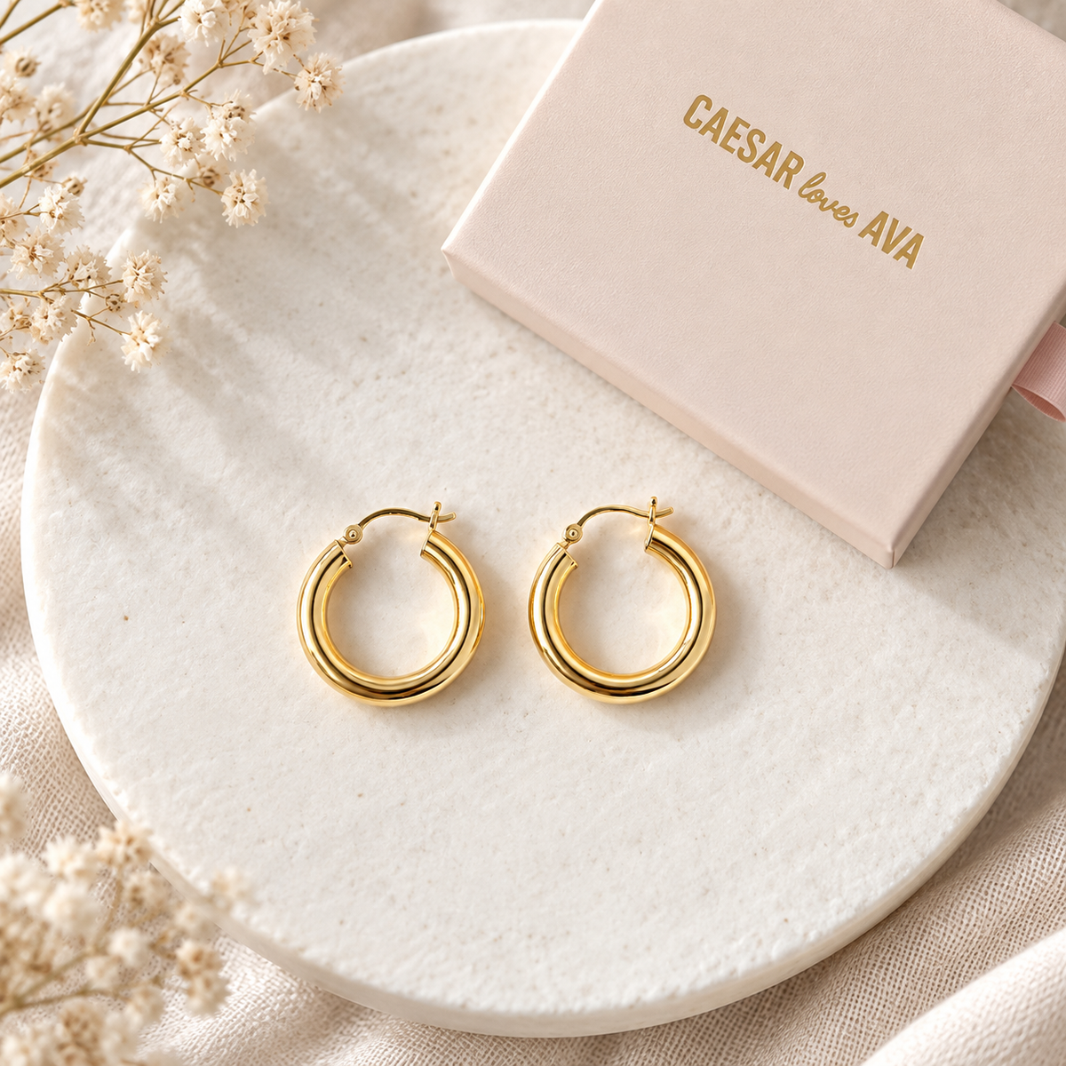 Marnie Gold Plated Silver Tube Hoop Earrings