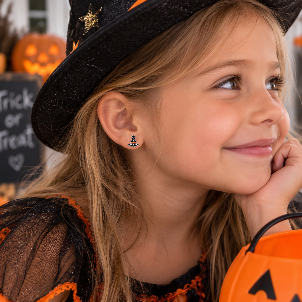 Helena the Witches Hat Halloween Stud Earrings