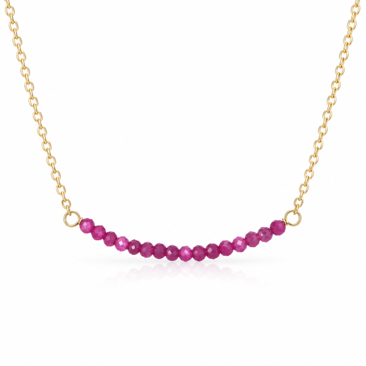 Kendall Gold Plated Silver Gemstone Bar Necklace