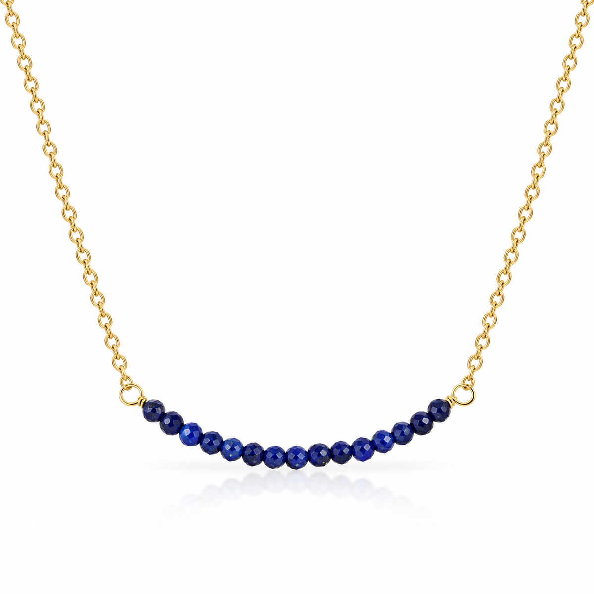 Kendall Gold Plated Silver Gemstone Bar Necklace