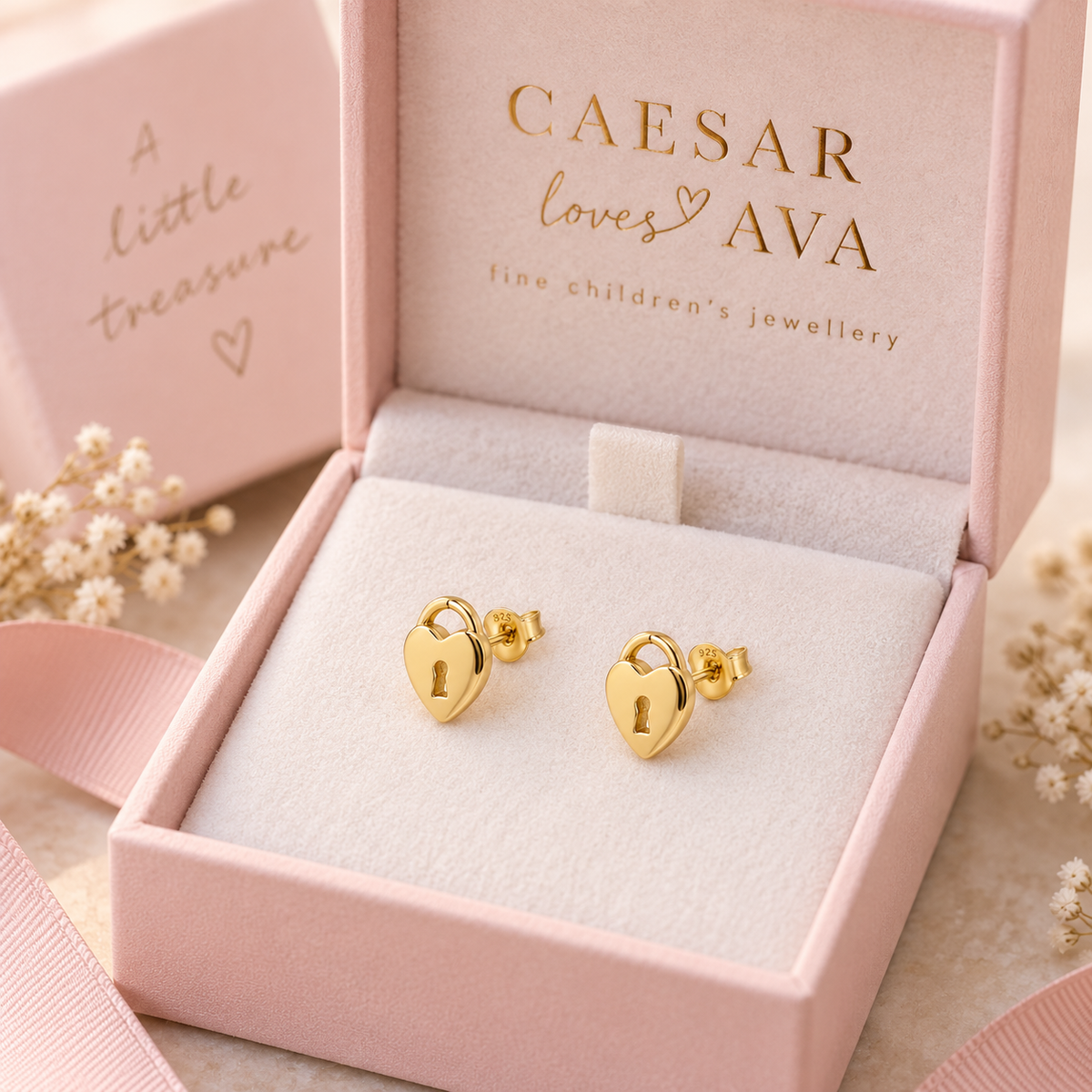Heather Sterling Silver Heart Locket Stud Earrings