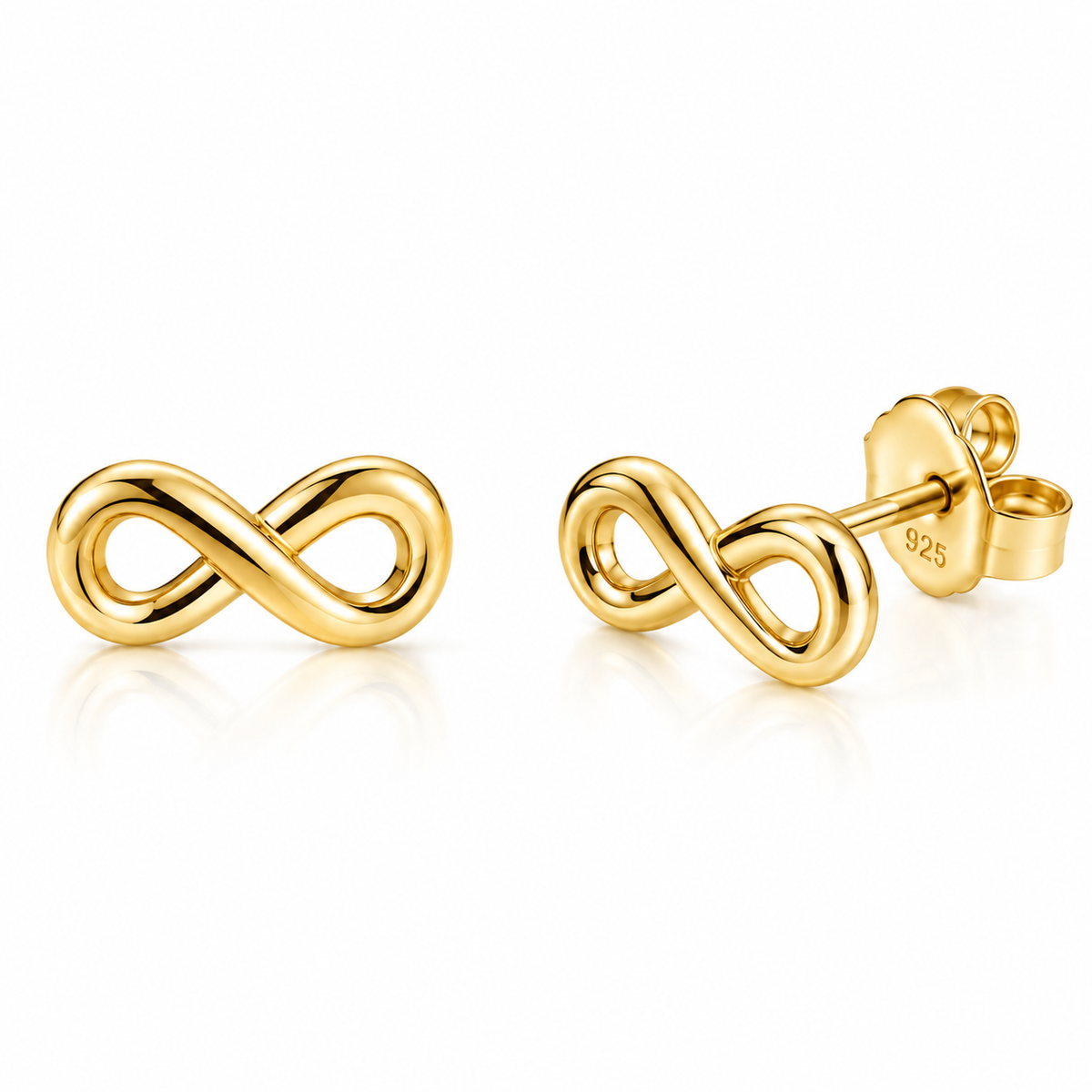 Lyra Solid Gold Infinity Stud Earrings