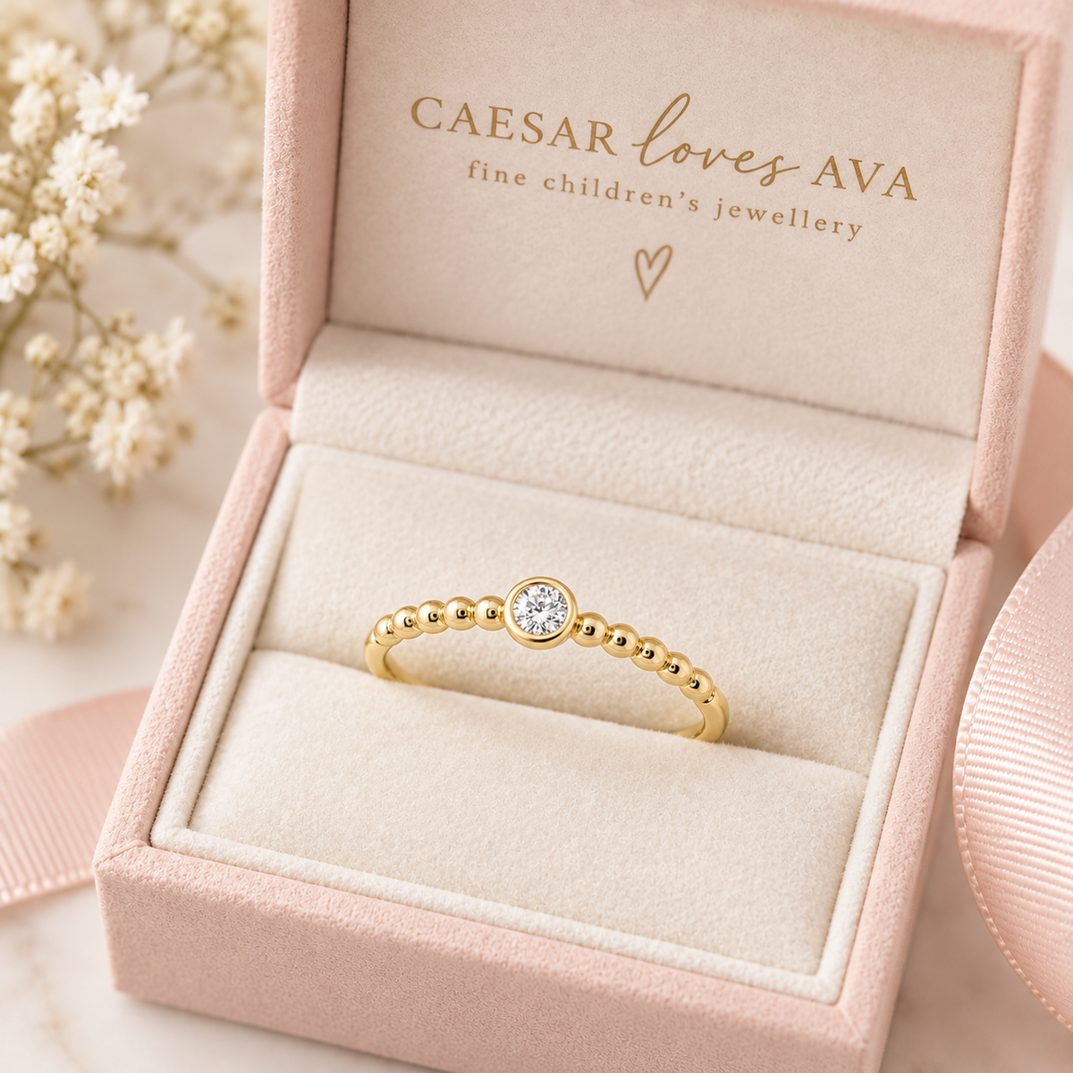 Mara Solid Gold and Diamond Bubble Ring