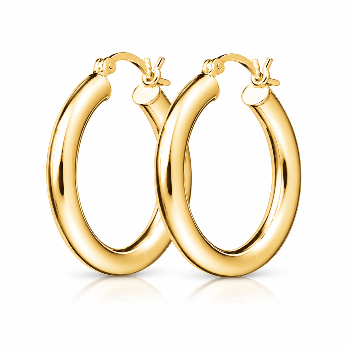 Marnie Gold Plated Silver Tube Hoop Earrings