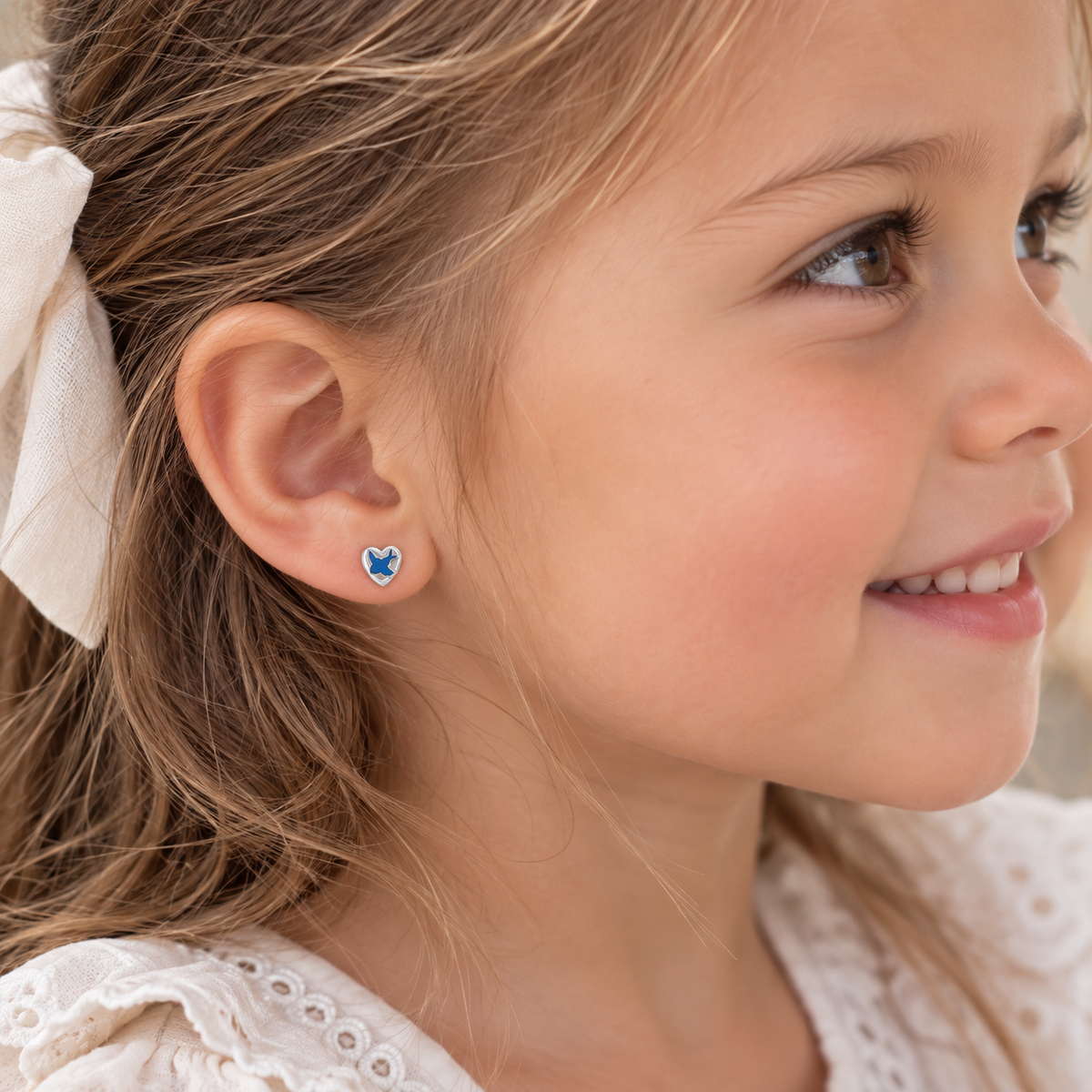 Rory Sterling Silver and Enamel Bluebird of Happiness Studs