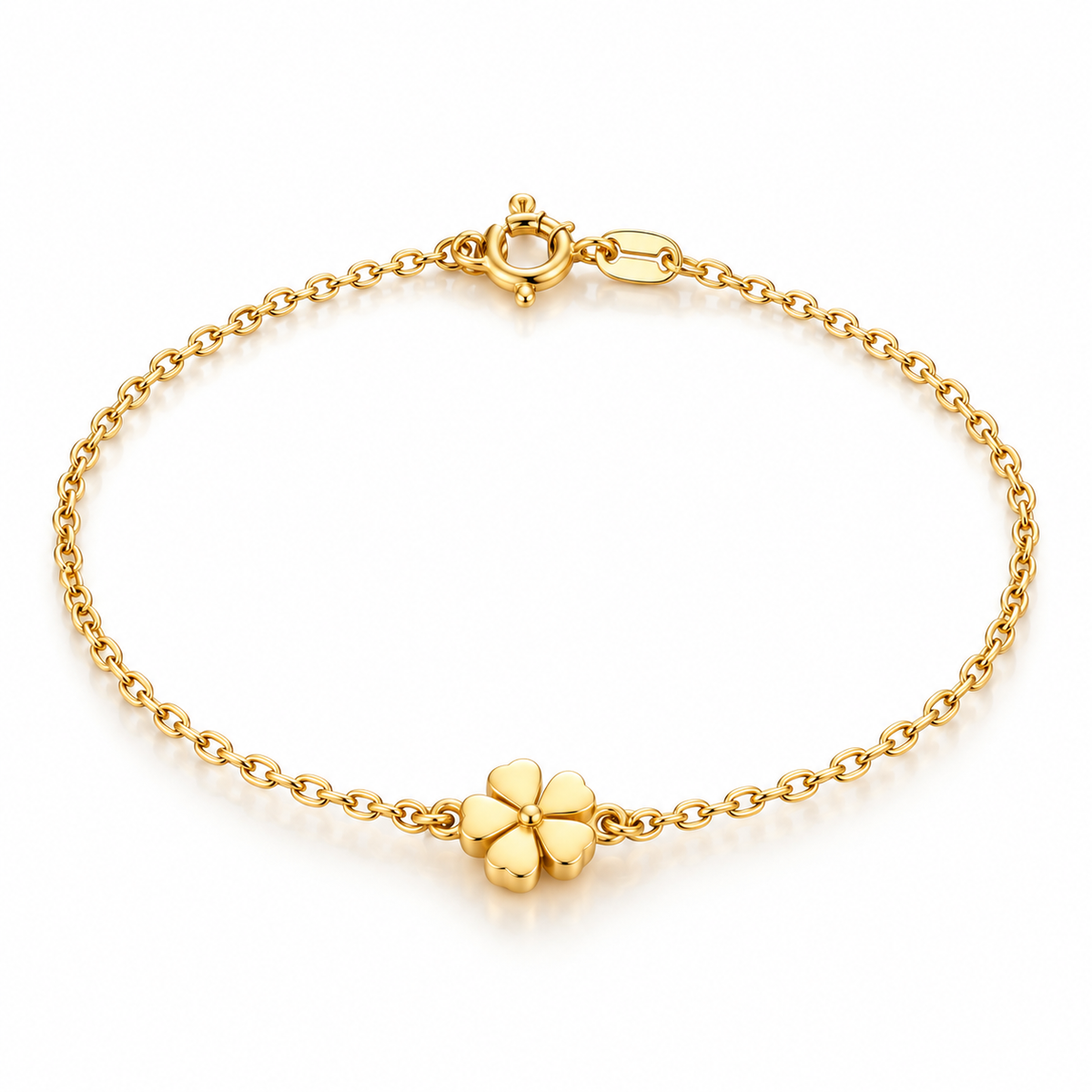 Lilou Solid Gold Floral Bracelet