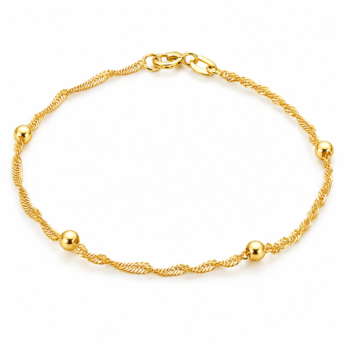 Anja Solid Gold Ball Twist Bracelet