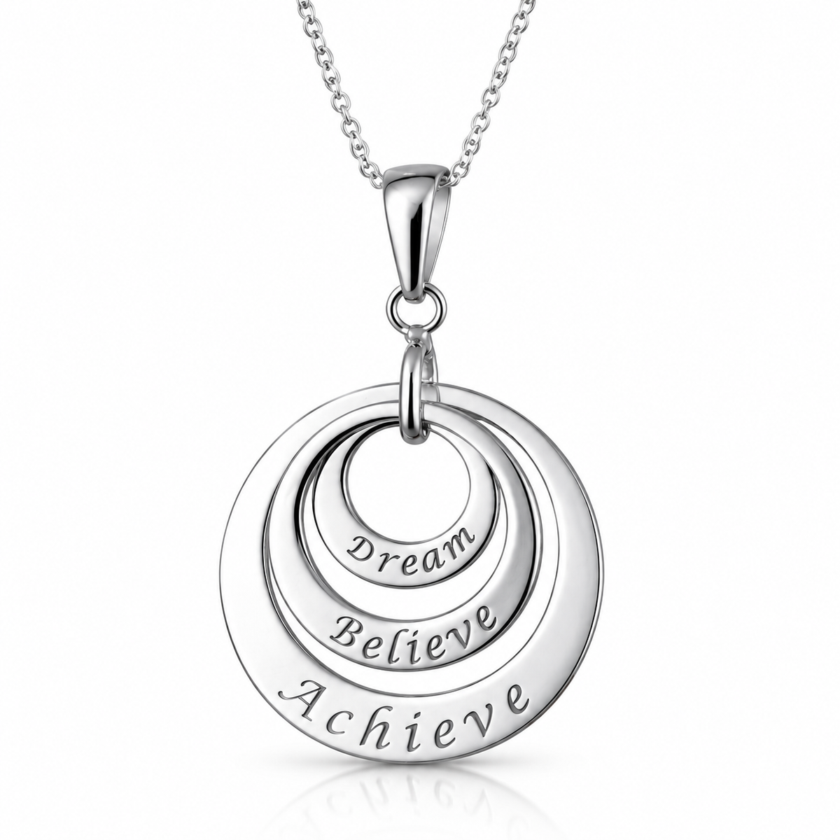 Christie ‘Dream-Believe-Achieve’ Triple Disc Necklace