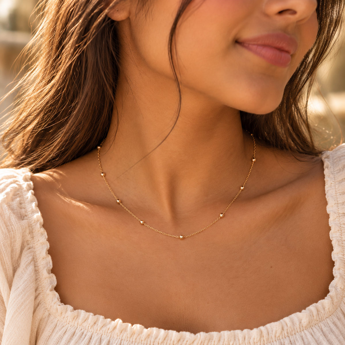 Indiana Gold Plated Silver Ball Chain - 45cm - Caesar Loves Ava