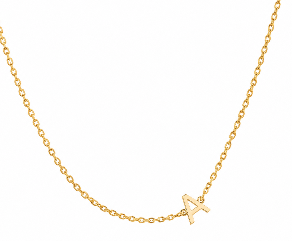 Antonia Solid Gold Initial Necklace 40-45cm