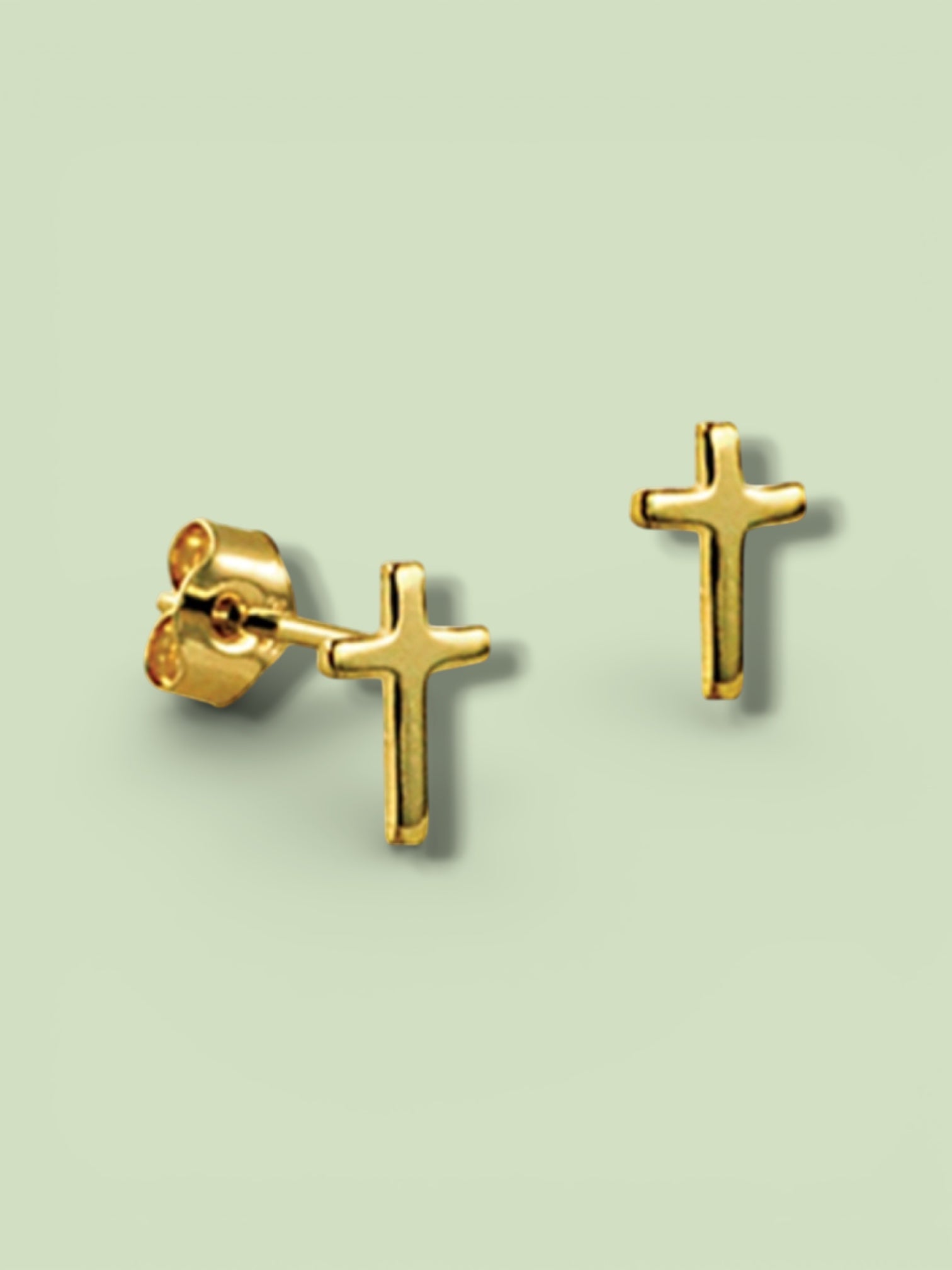Dorian Solid Gold Cross Earrings - Caesar Loves Ava