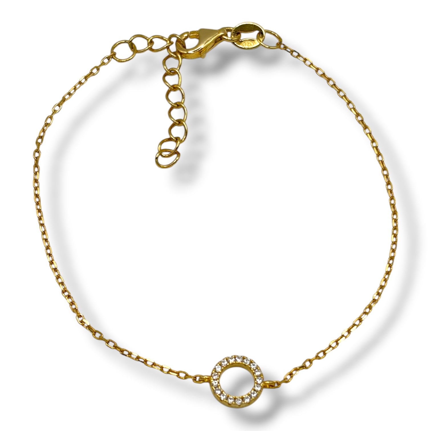 Zara Sterling Silver and Gold Plated Silver Sparkling Circle of Life Bracelet