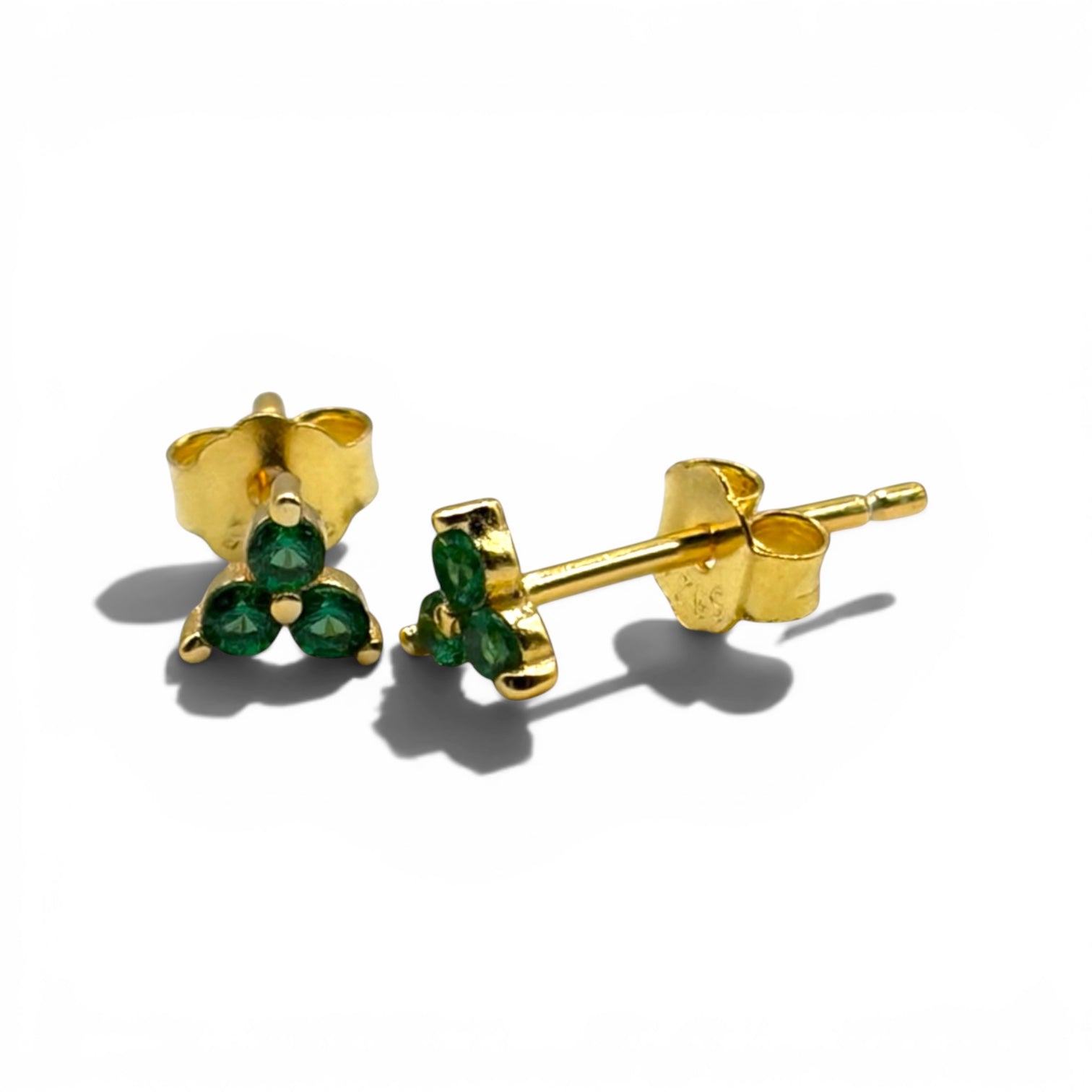 Rachel Triangular Green Stud Earrings
