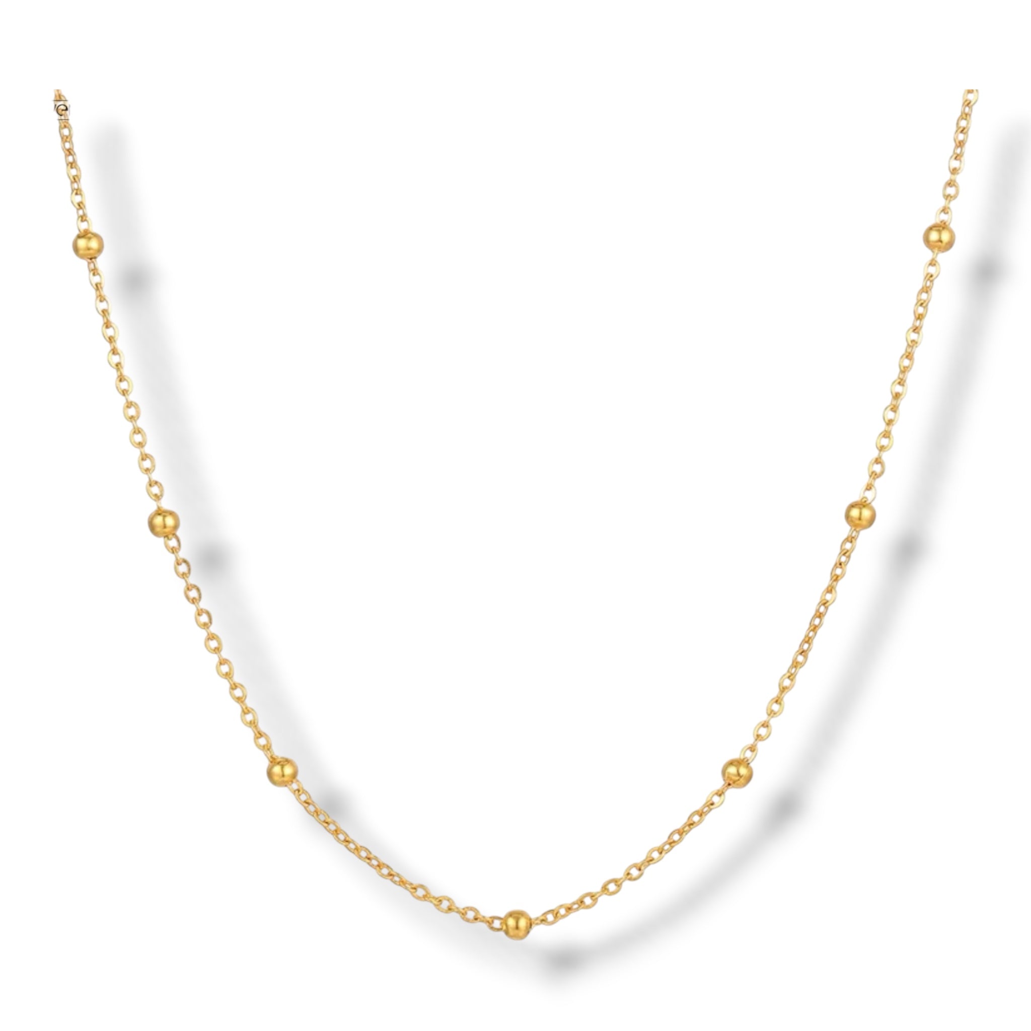 Indiana Gold Plated Silver Ball Chain - 45cm