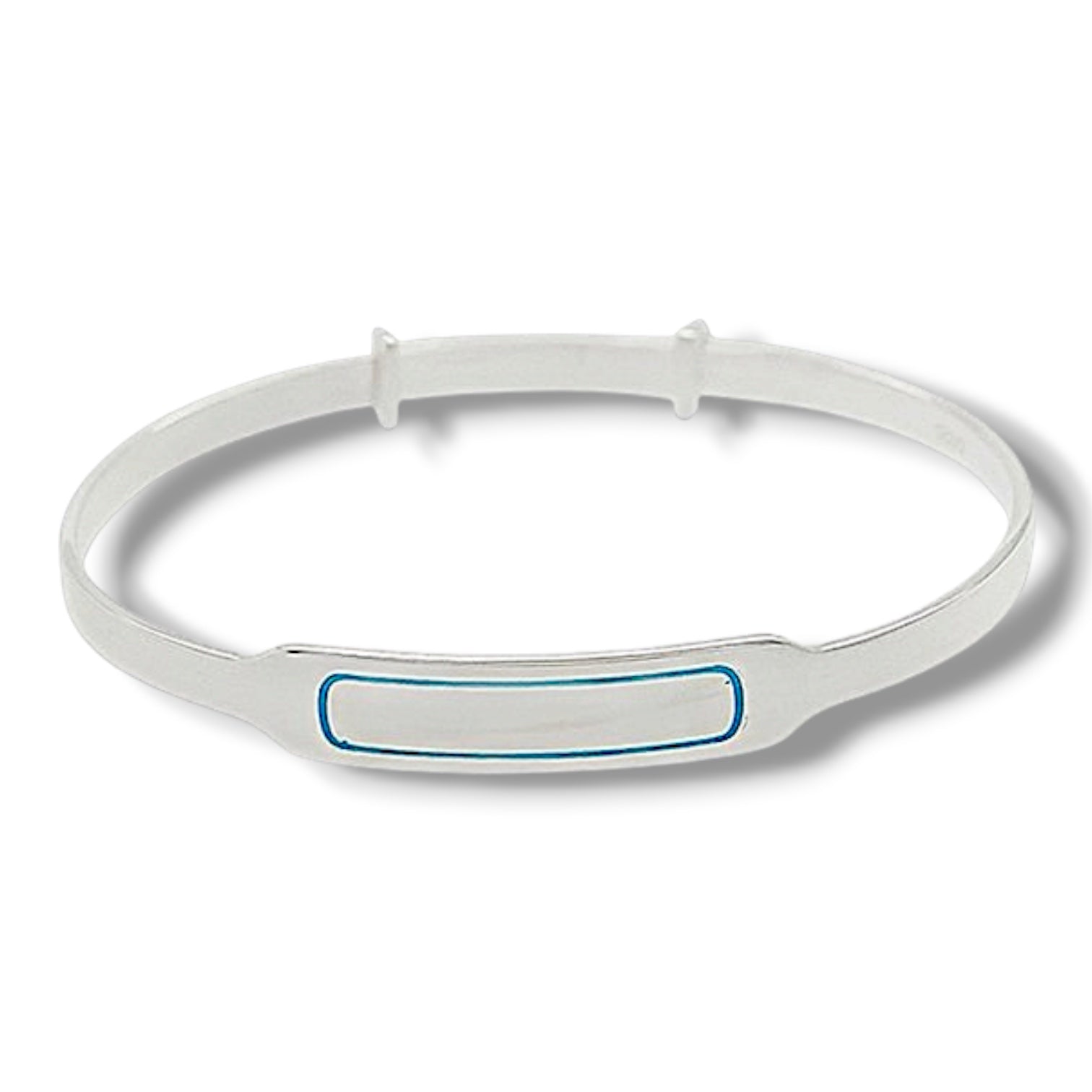 Coco Sterling Silver Blue ID Slider Bangle