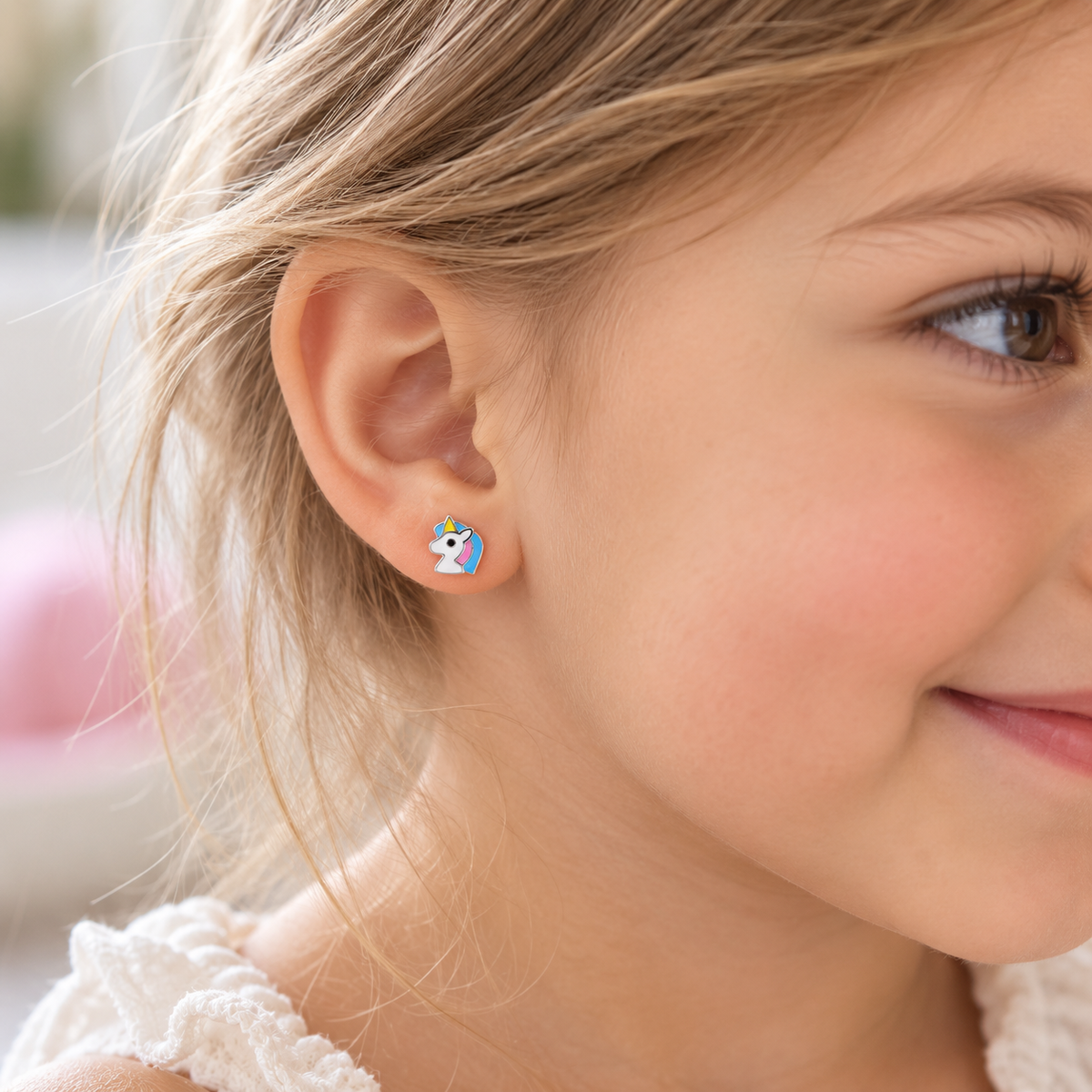 Juniper Sterling Silver and Enamel Unicorn Stud Earrings