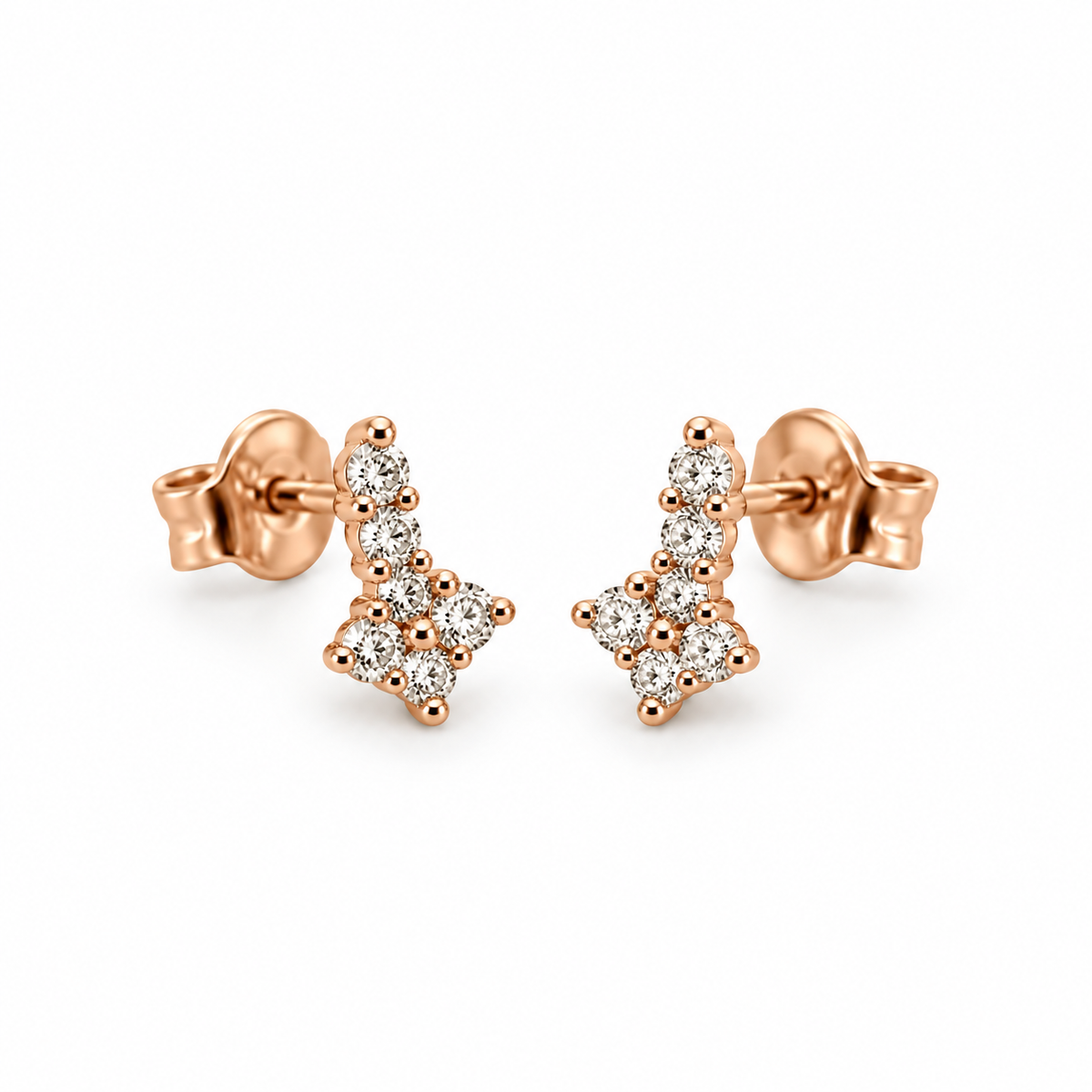 Rosie Rose Gold Plated Silver Sparkling Studs