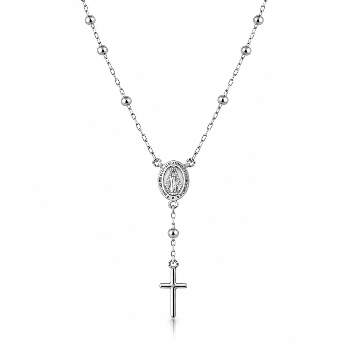 Odele Sterling Silver Thin Rosary Necklace