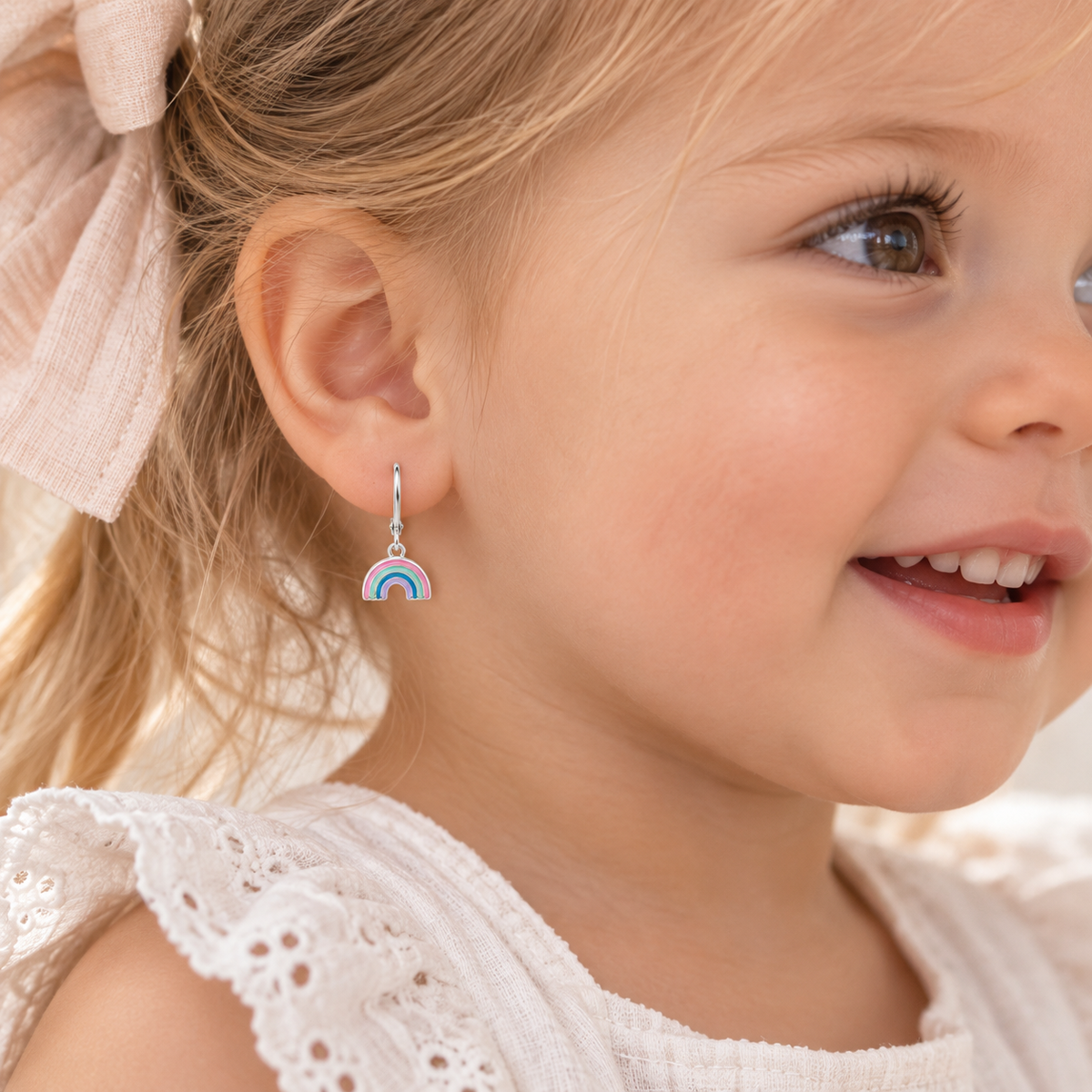 Alya Sterling silver Pastel Rainbow Drop Earrings