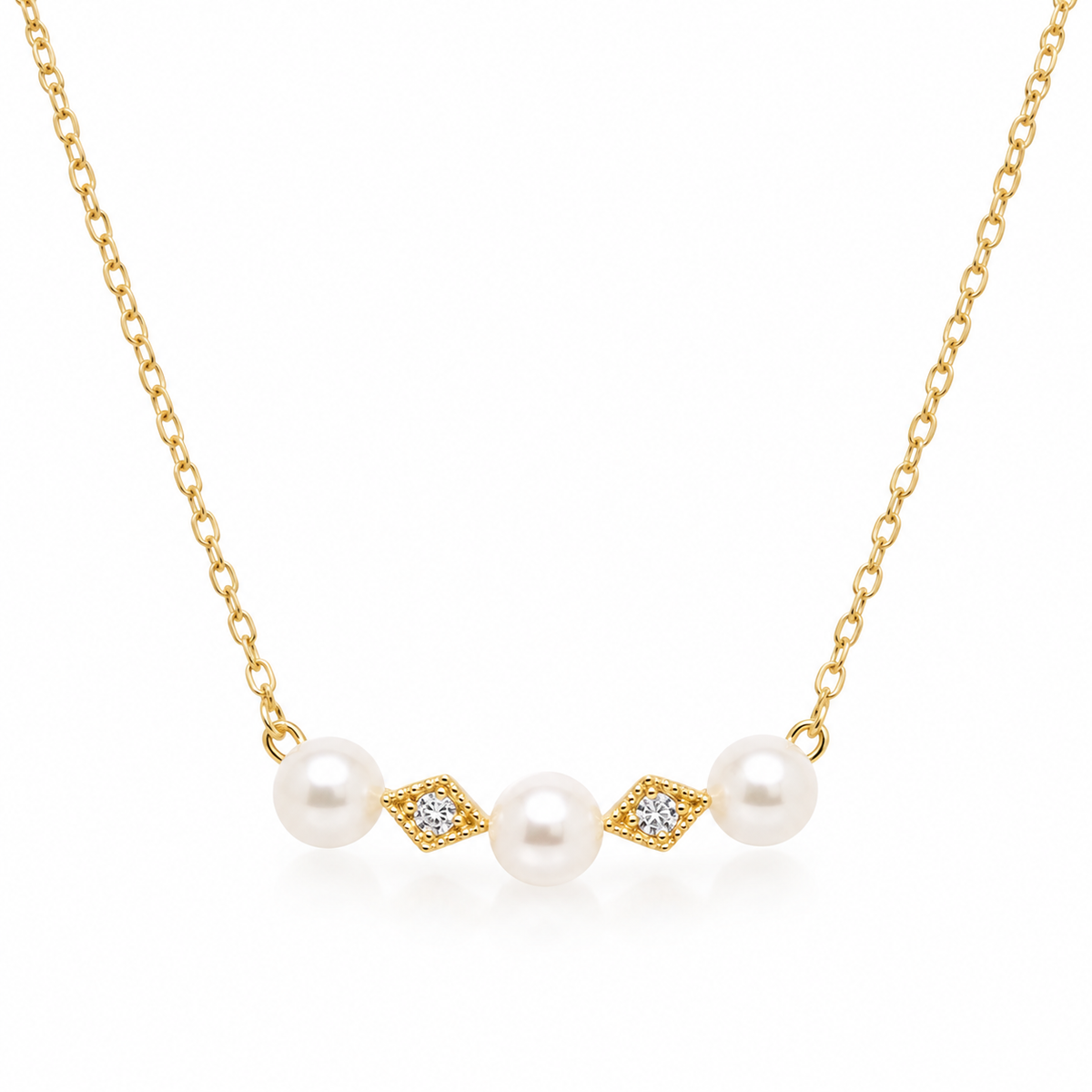 Robyn Sterling Silver Pearl Bar Necklace