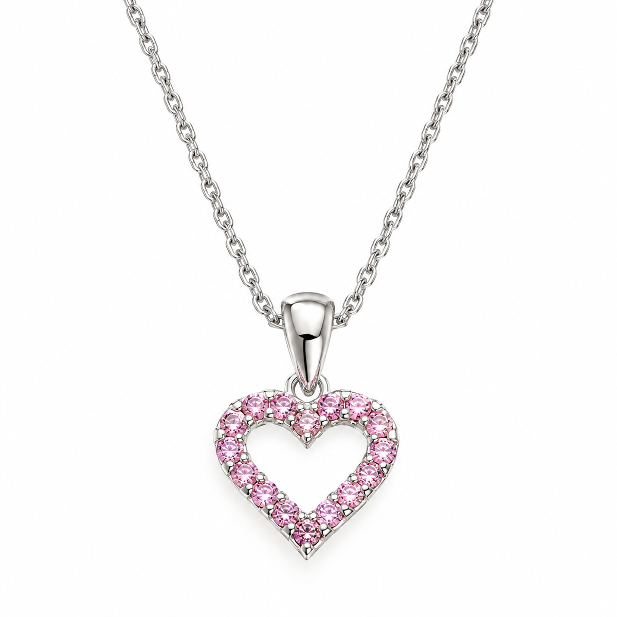 Josephine Sterling Silver Sparkling Heart Necklace