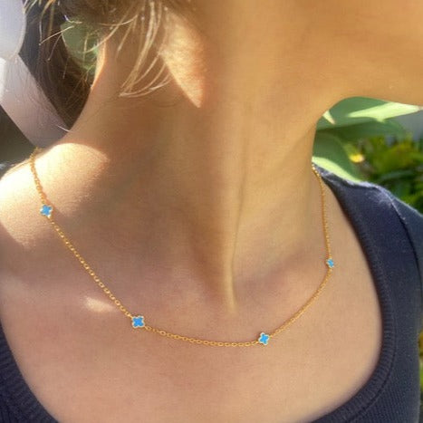 Ashby Gold Plated Sterling Silver Clover Necklace - Caesar Loves Ava