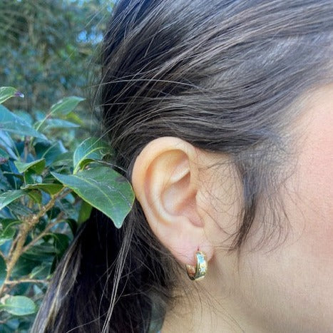 Isabella Sterling Silver Thick Dazzling Star Hoop Earrings - Caesar Loves Ava