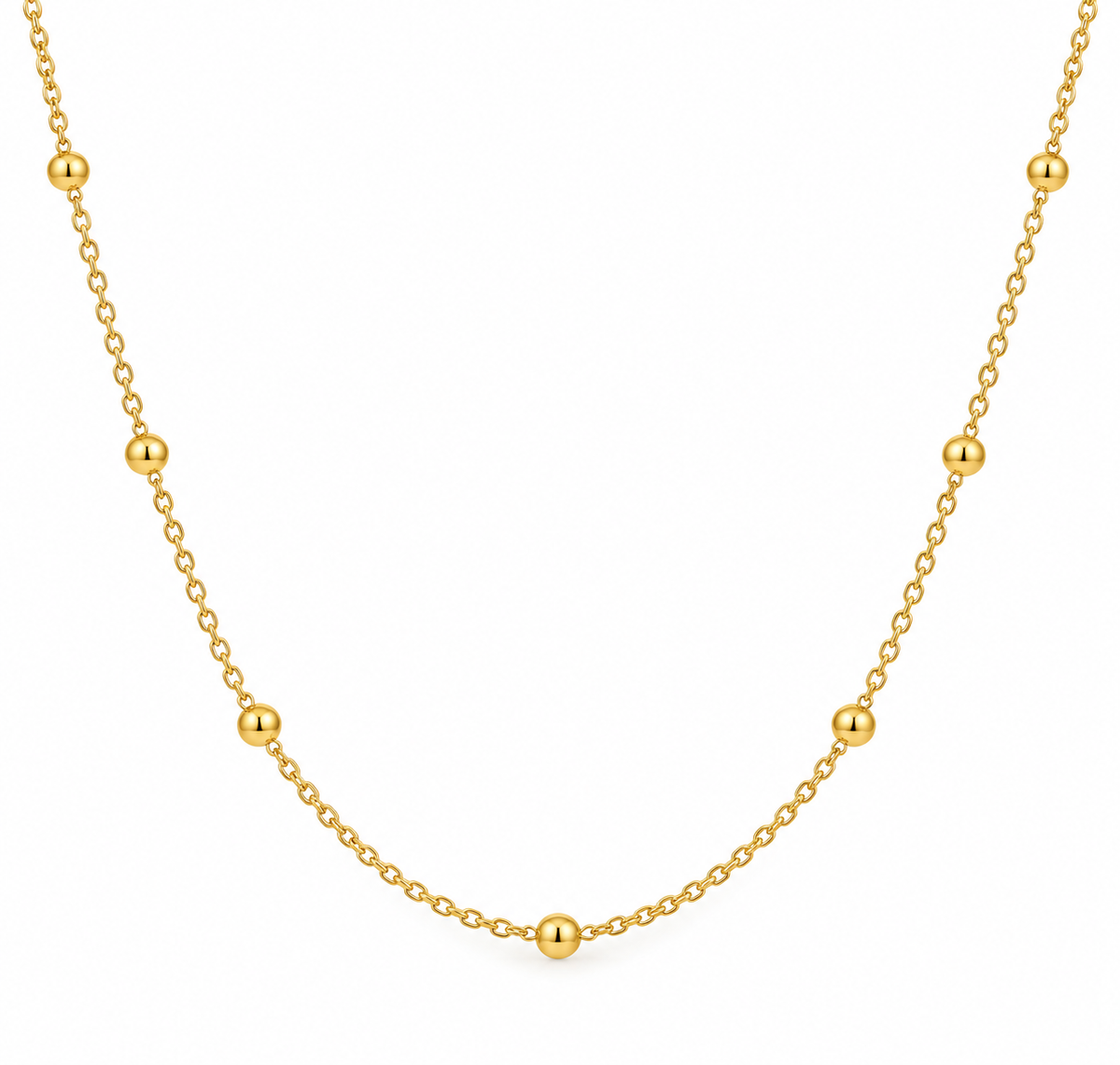 Indiana Gold Plated Silver Ball Chain - 45cm - Caesar Loves Ava