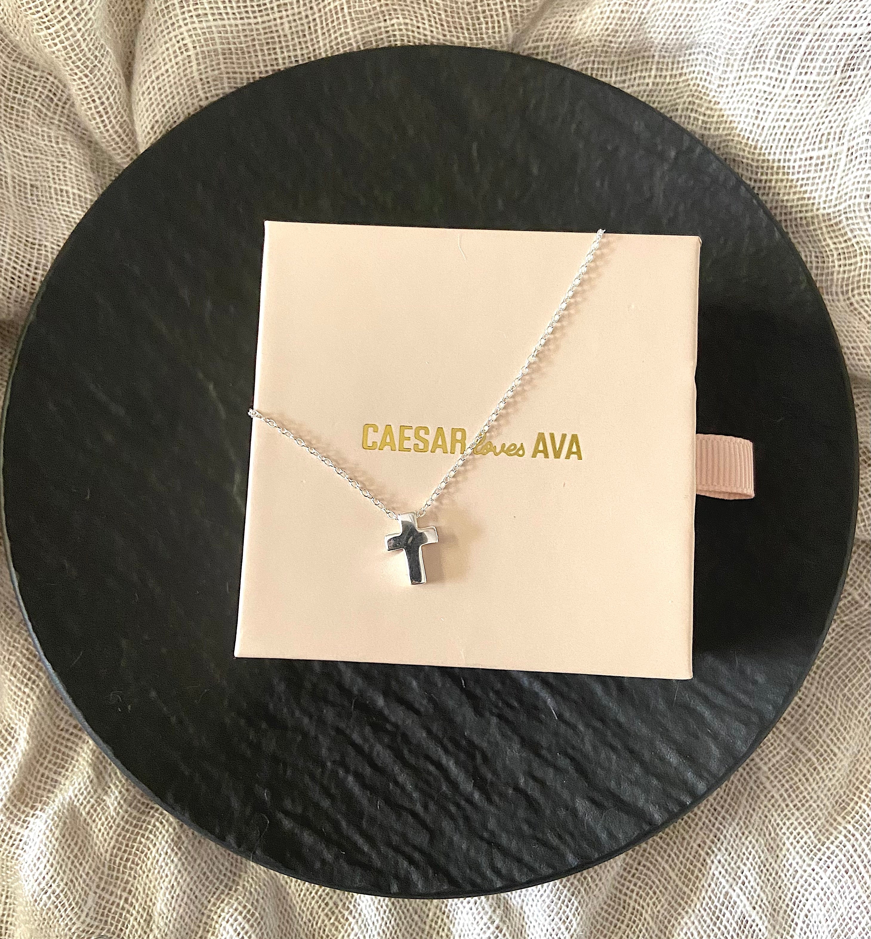 Chris Sterling Silver 3D Cross Necklace - Caesar Loves Ava