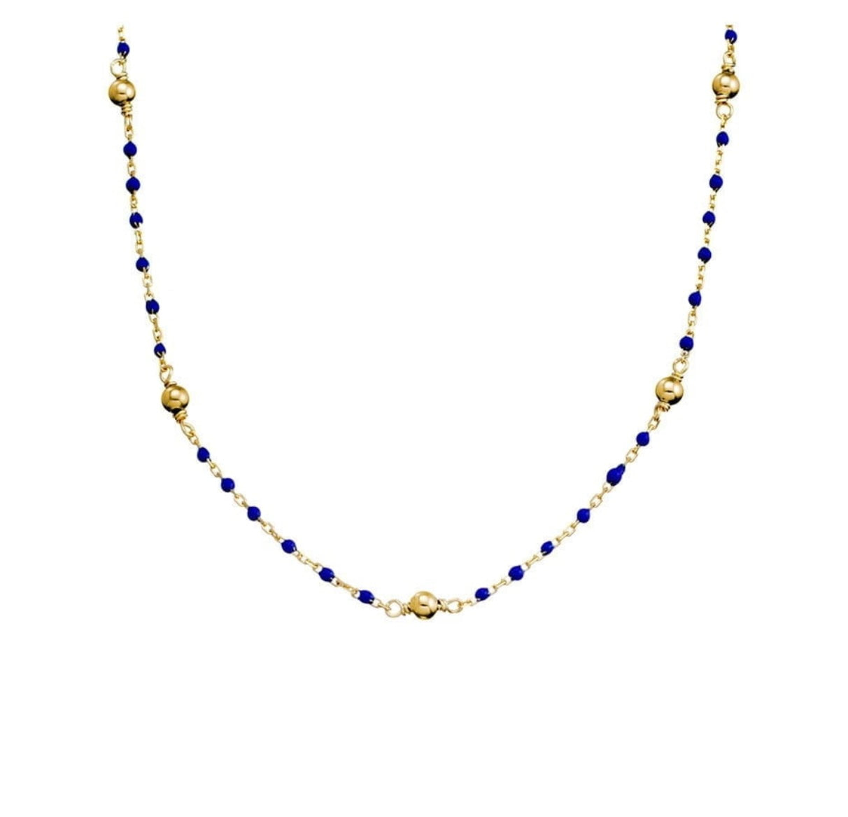 Odelia Gold Plated Silver and Enamel Beaded Necklace - Caesar Loves Ava