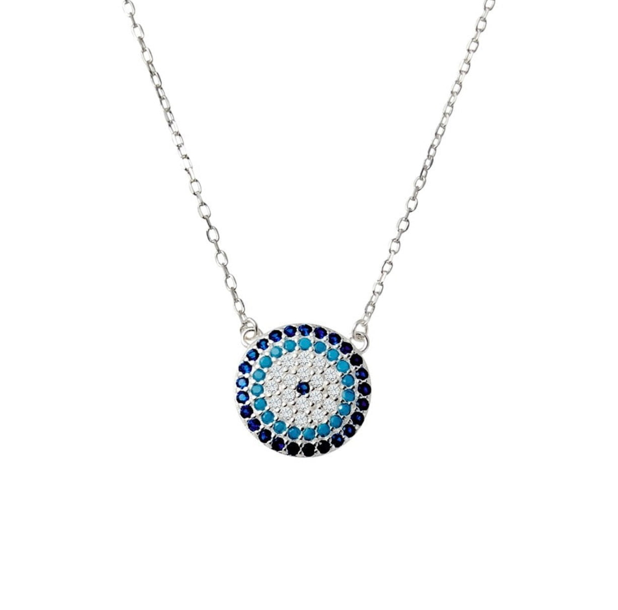 Eve Sterling Silver and Gold Plated Silver Brilliant Evil Eye Necklace - Caesar Loves Ava