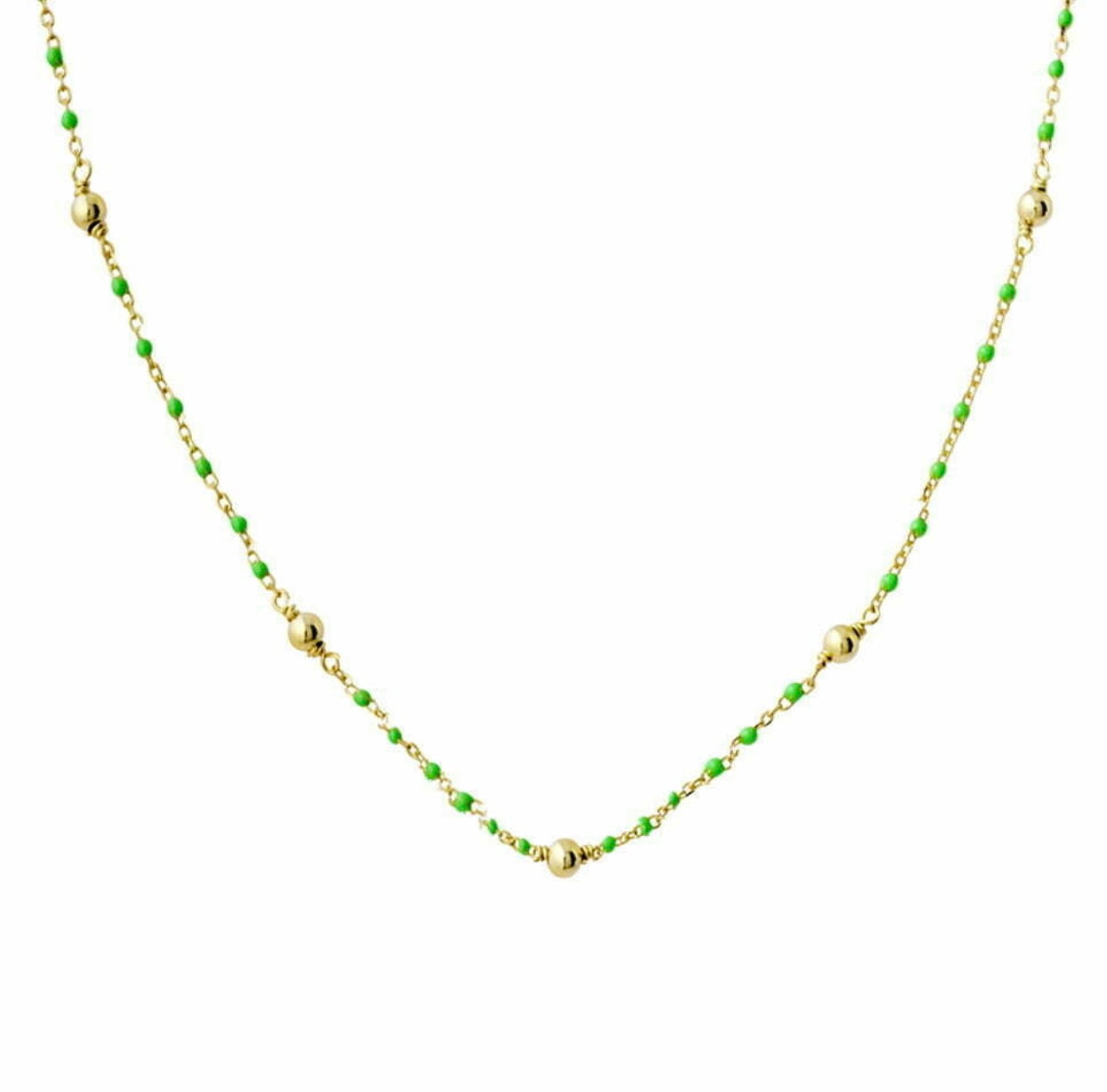 Odelia Gold Plated Silver and Enamel Beaded Necklace - Caesar Loves Ava