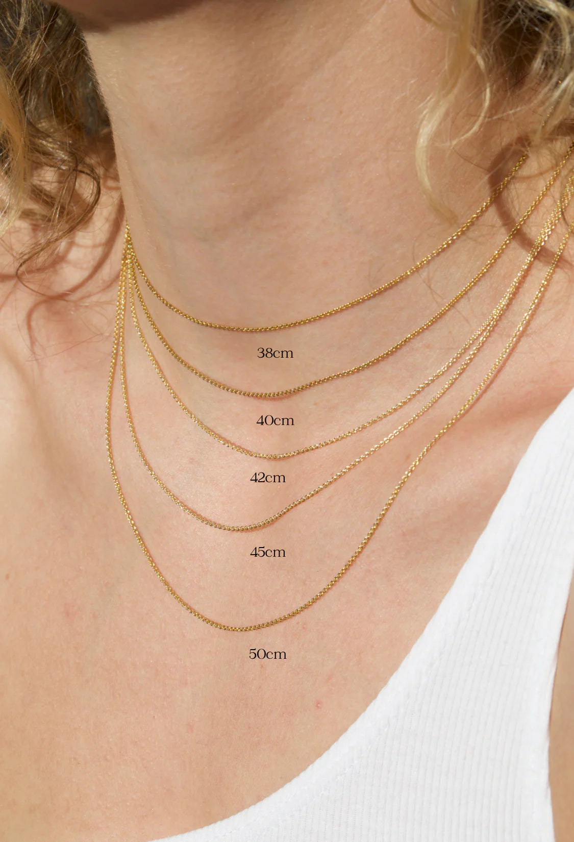 Bea Italian Solid Gold Curb and Ball Chain - 42cm - Caesar Loves Ava