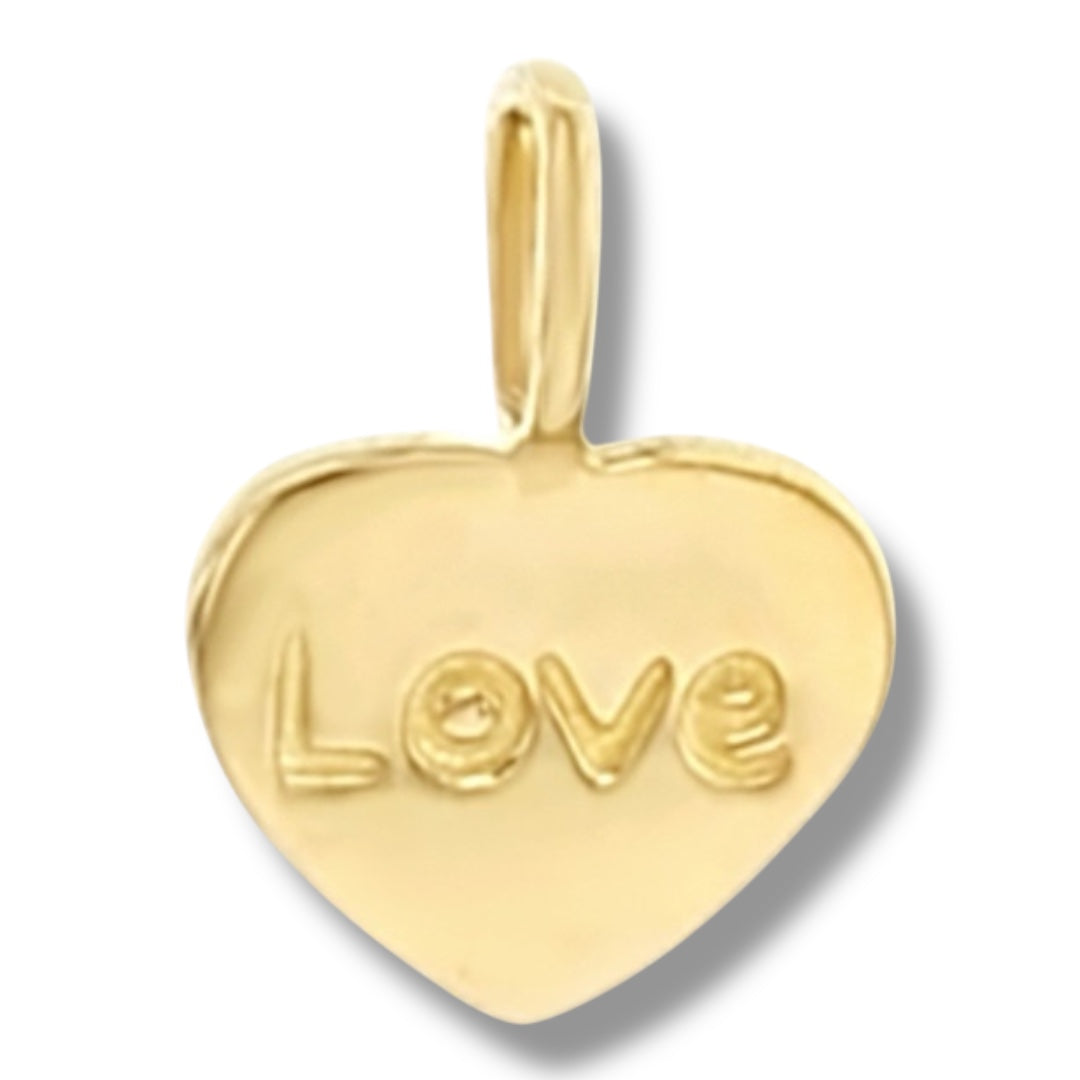 Zelda Mini Solid Gold Flat Heart Charm