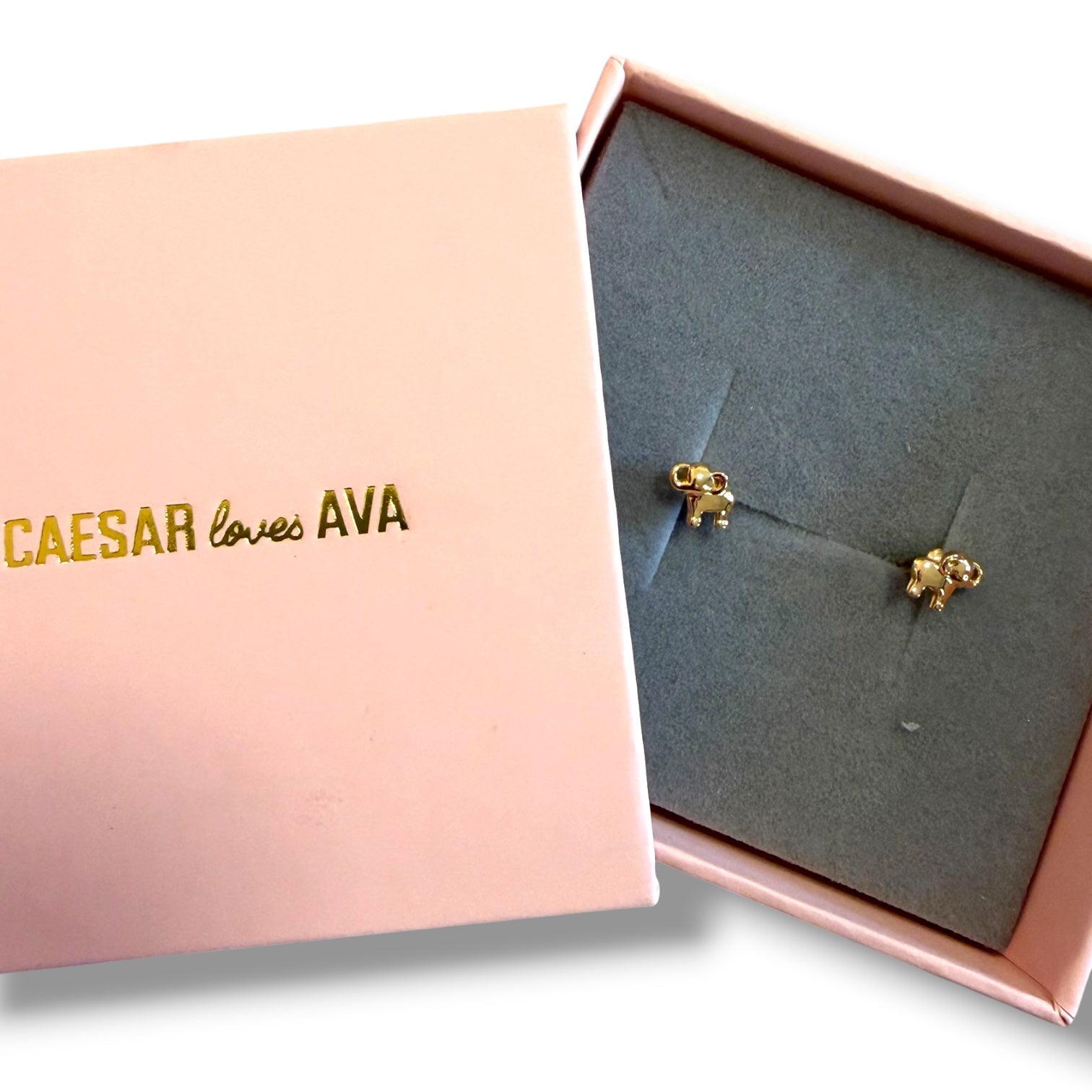 Saida Yellow Gold Elephant Stud Earrings - Caesar Loves Ava