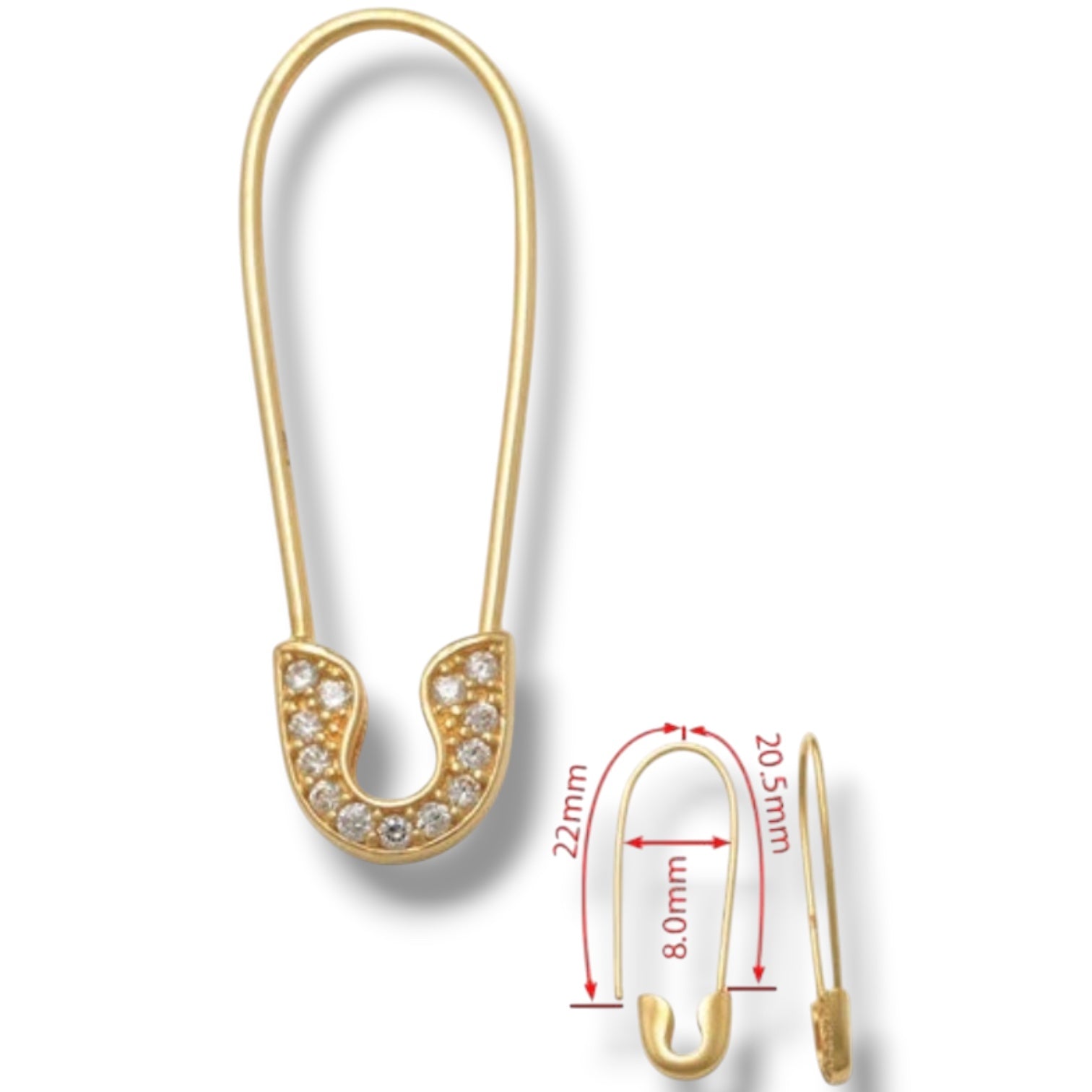 Kaira Solid Gold Keepsake Baby Pin with Cubic Zirconia - Caesar Loves Ava