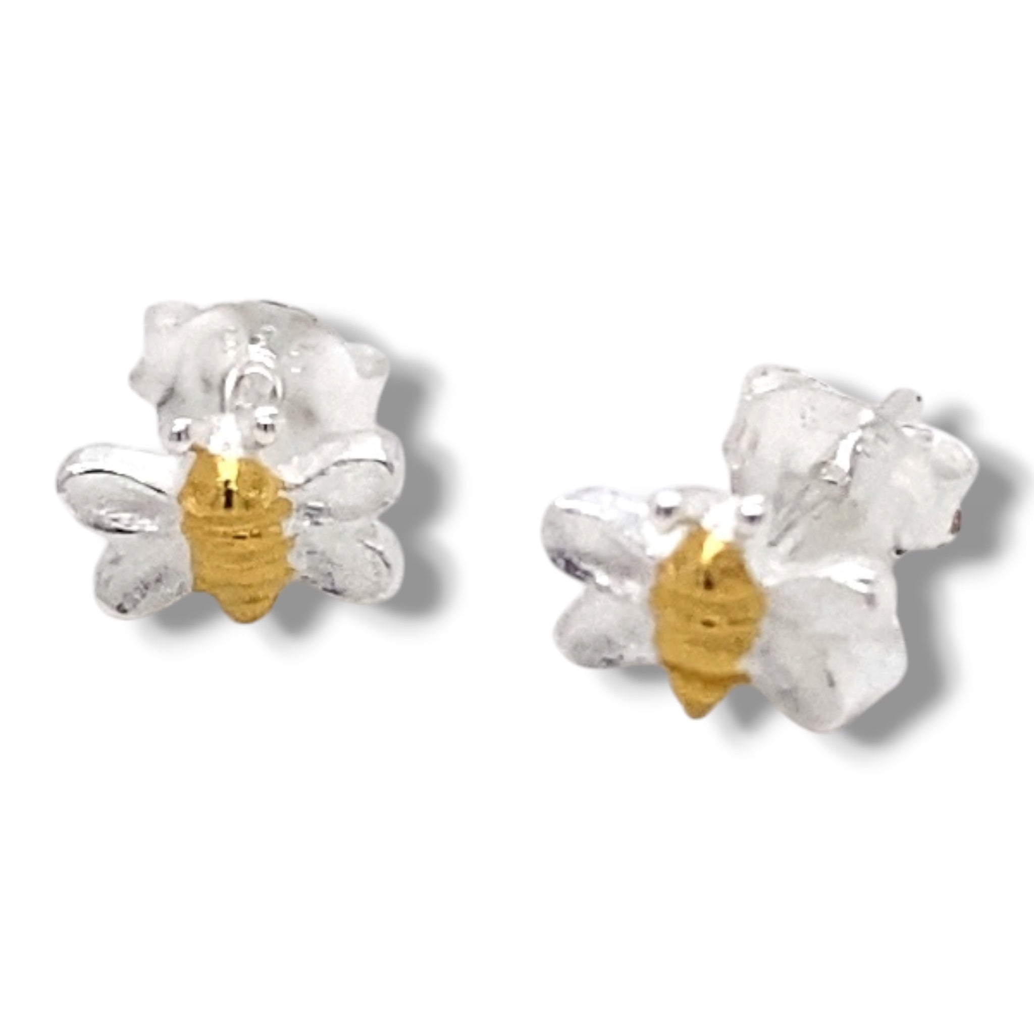 Chloe Two-Tone Sterling Silver Buzzing Bee Studs